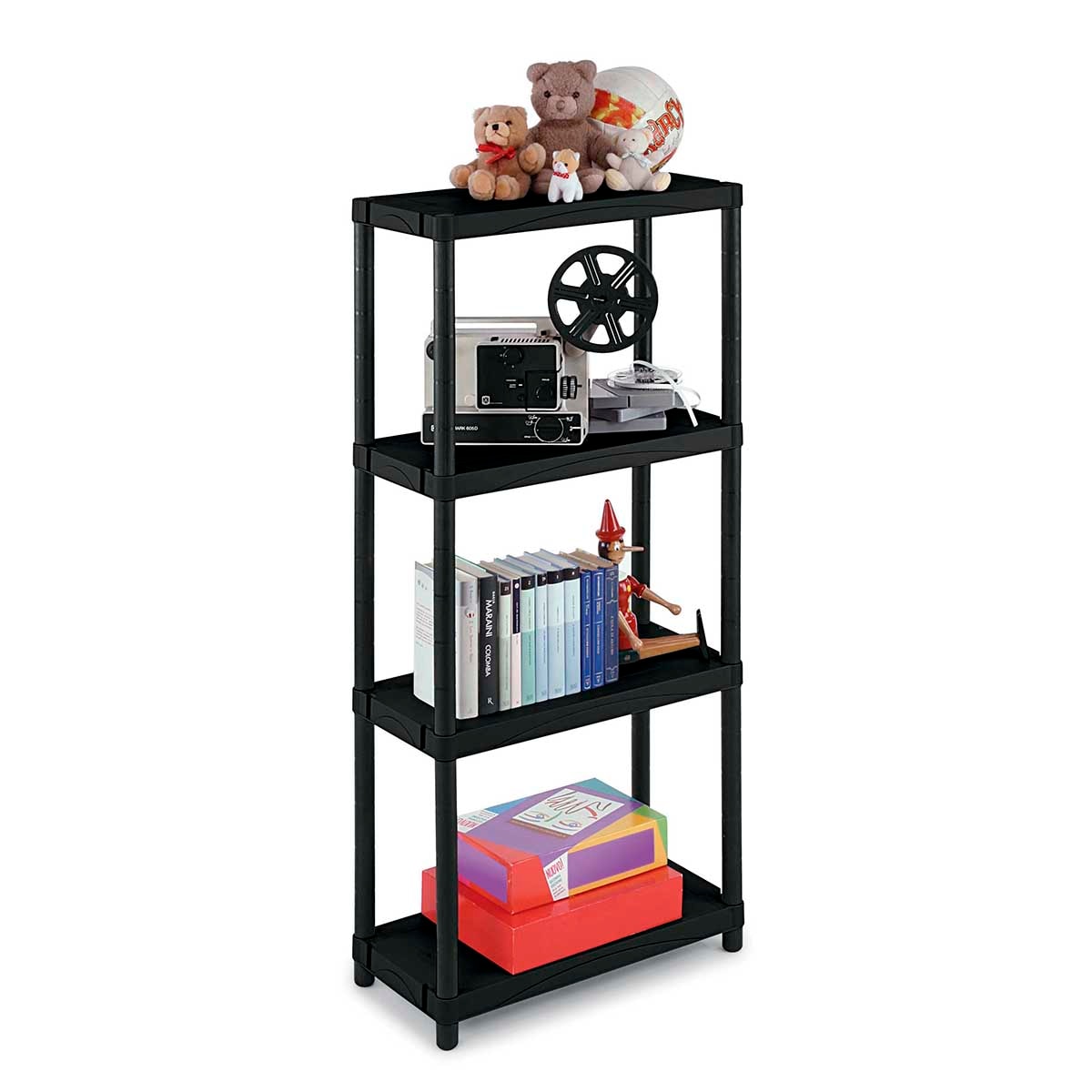 Estante de Resina Modular 4 Prateleiras - 60 cm Preto-3