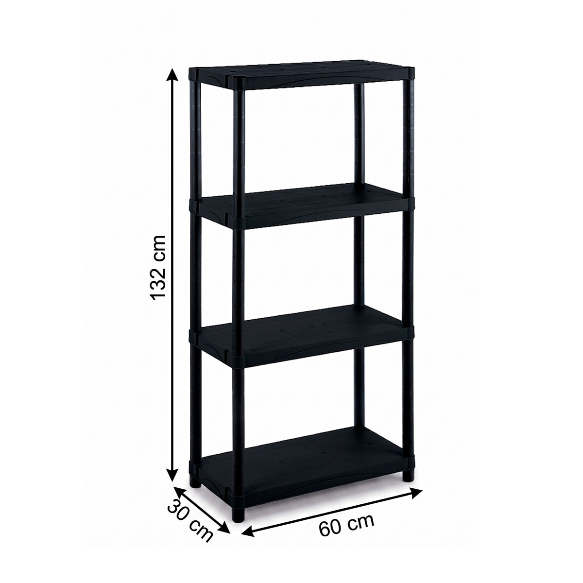 Estante de Resina Modular 4 Prateleiras - 60 cm Preto-5
