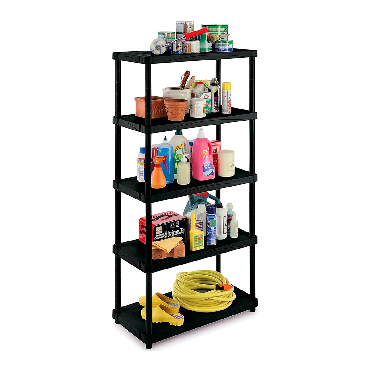 Estantería resina Modular 5 baldas 80 cm Negro-2
