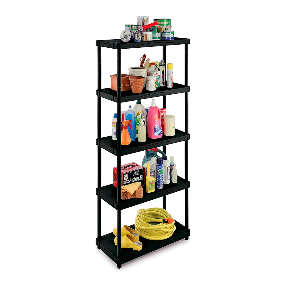 Estantería resina Modular 5 baldas 60 cm Negro-2