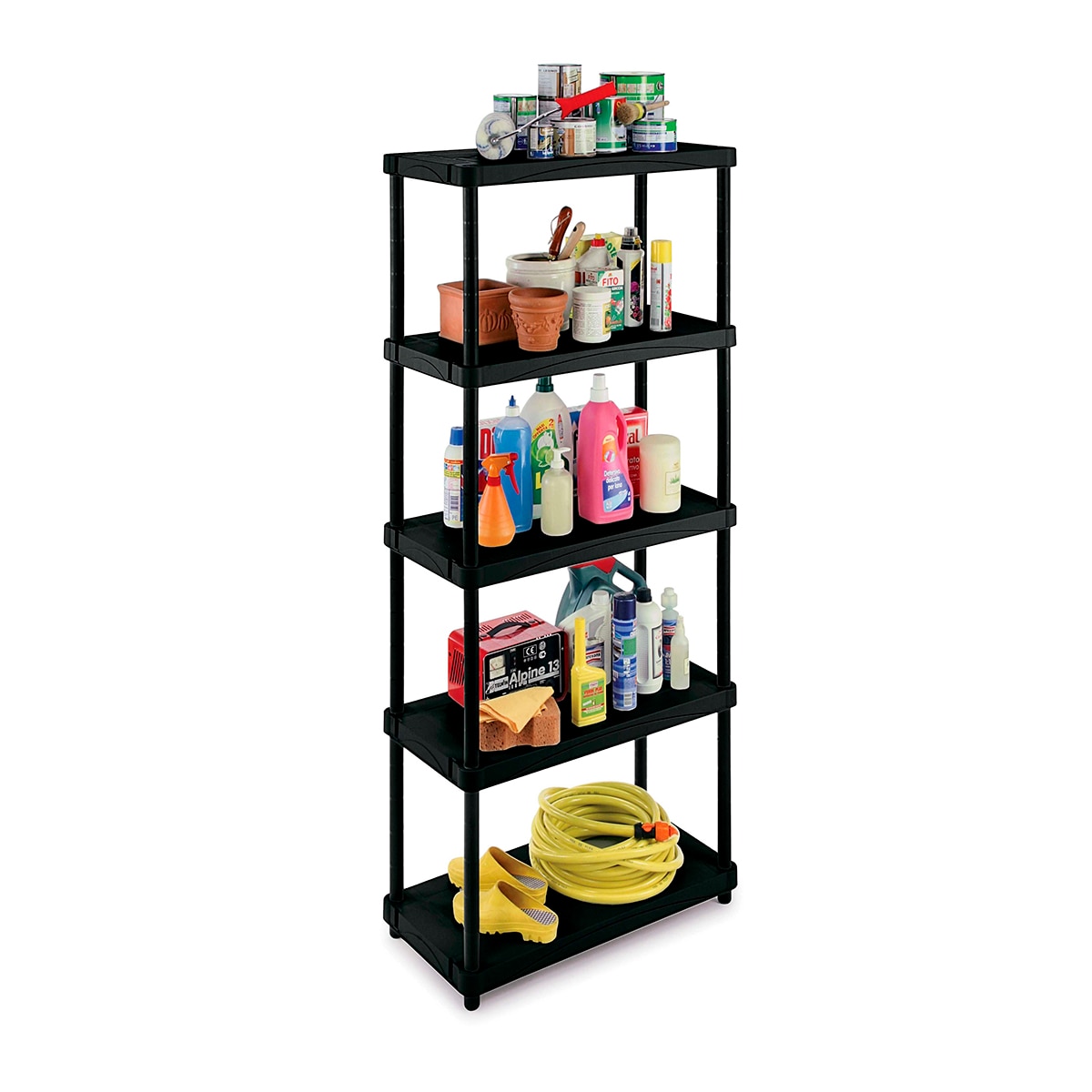 Estantería resina Modular 5 baldas 60 cm Negro-3