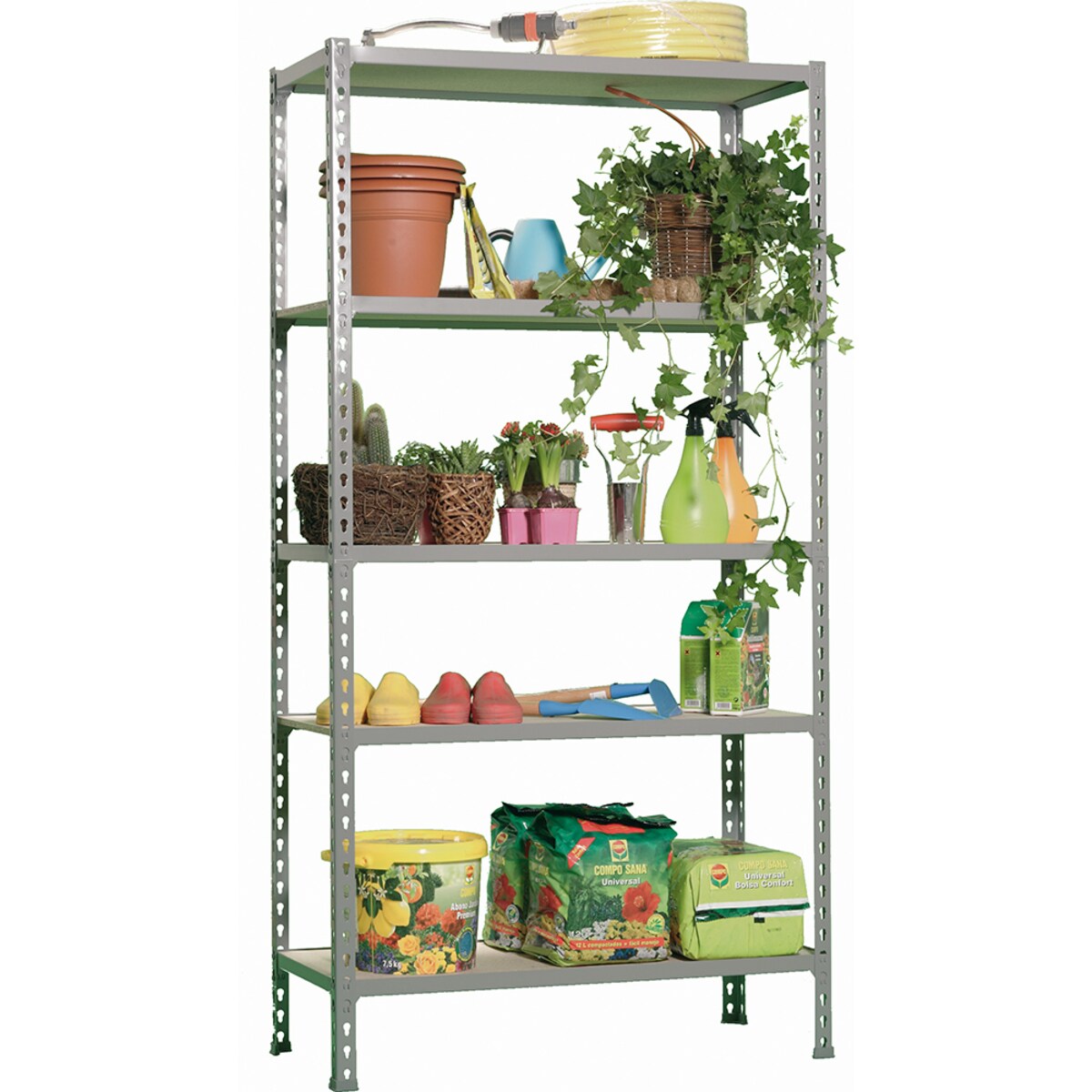 Estantería metálica  MADERCLICK 5 Estantes Gris / Madera-2