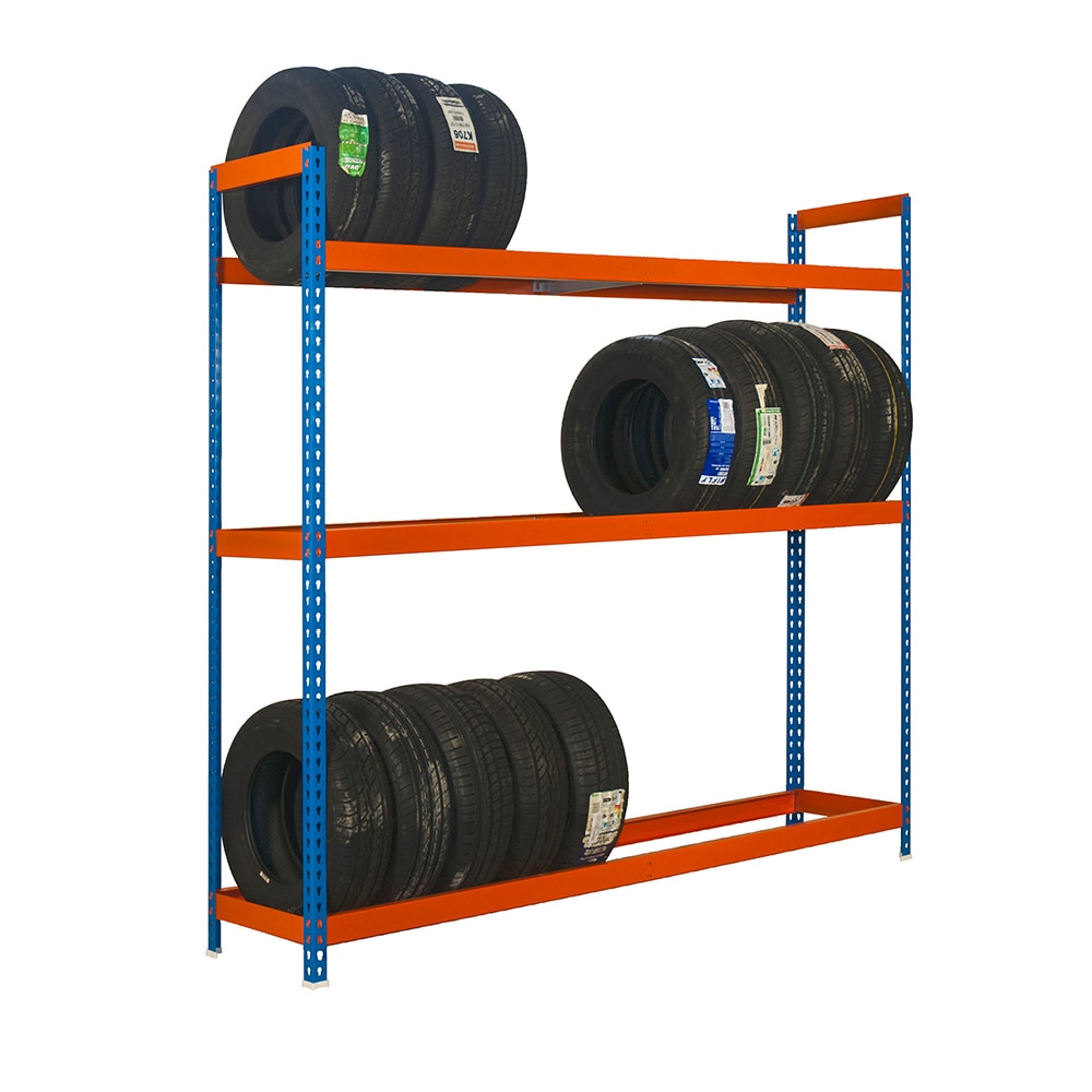 Estantería metálica Autoforte 3B - 150 x 200 x 45 cm Azul / Naranja-3