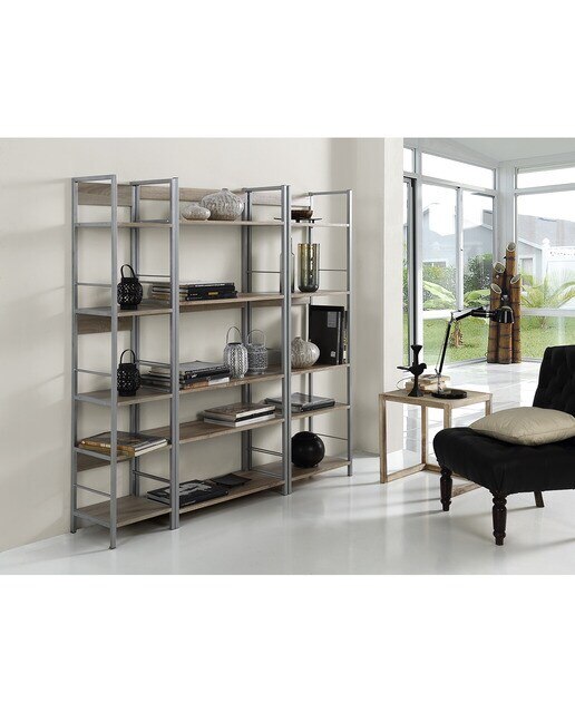 Estantería Decorativa Metal + MDF Kala 34 Antracita-3