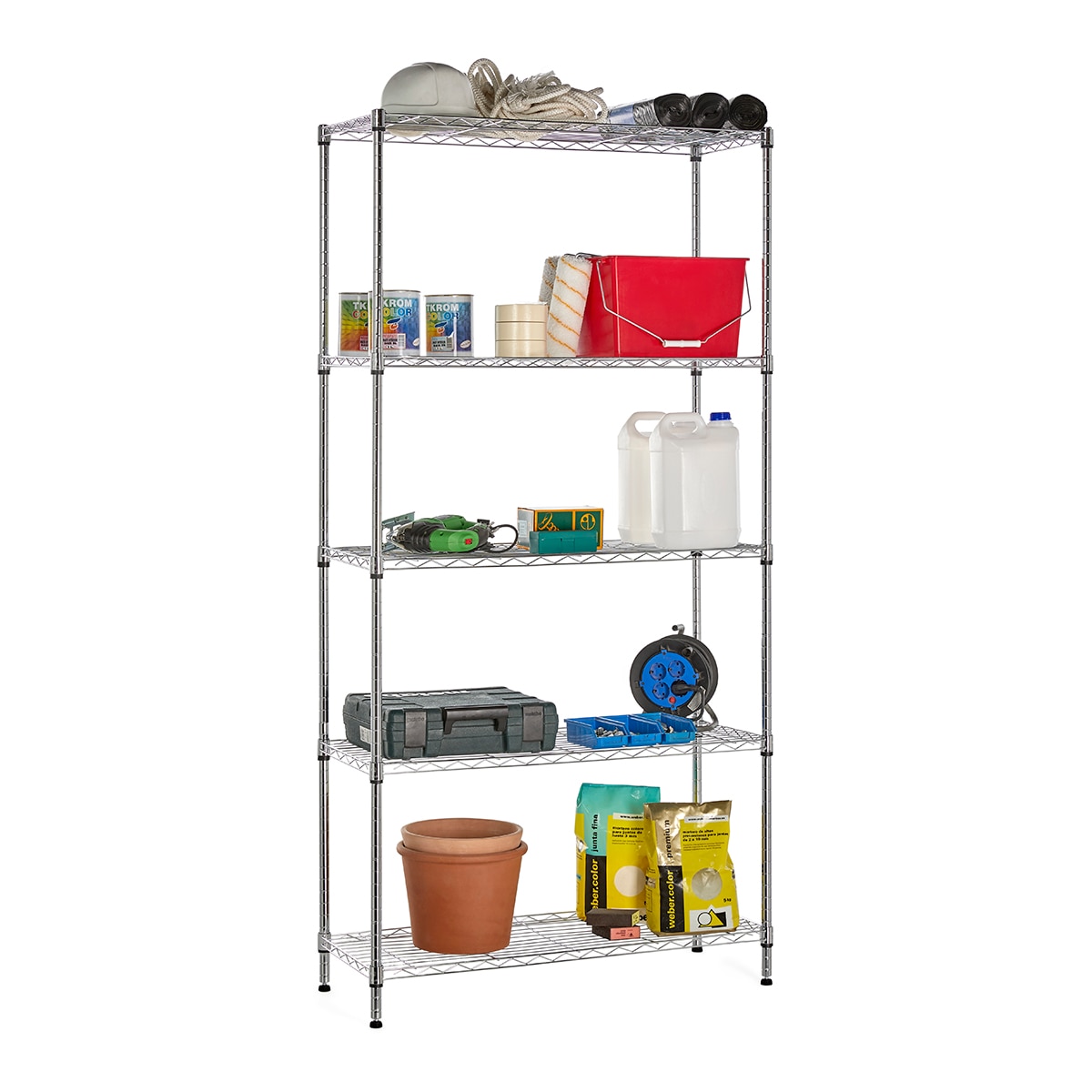 Estantería Cromada Modus Home 180 x 90 x 35 cm Cromo brillo-3