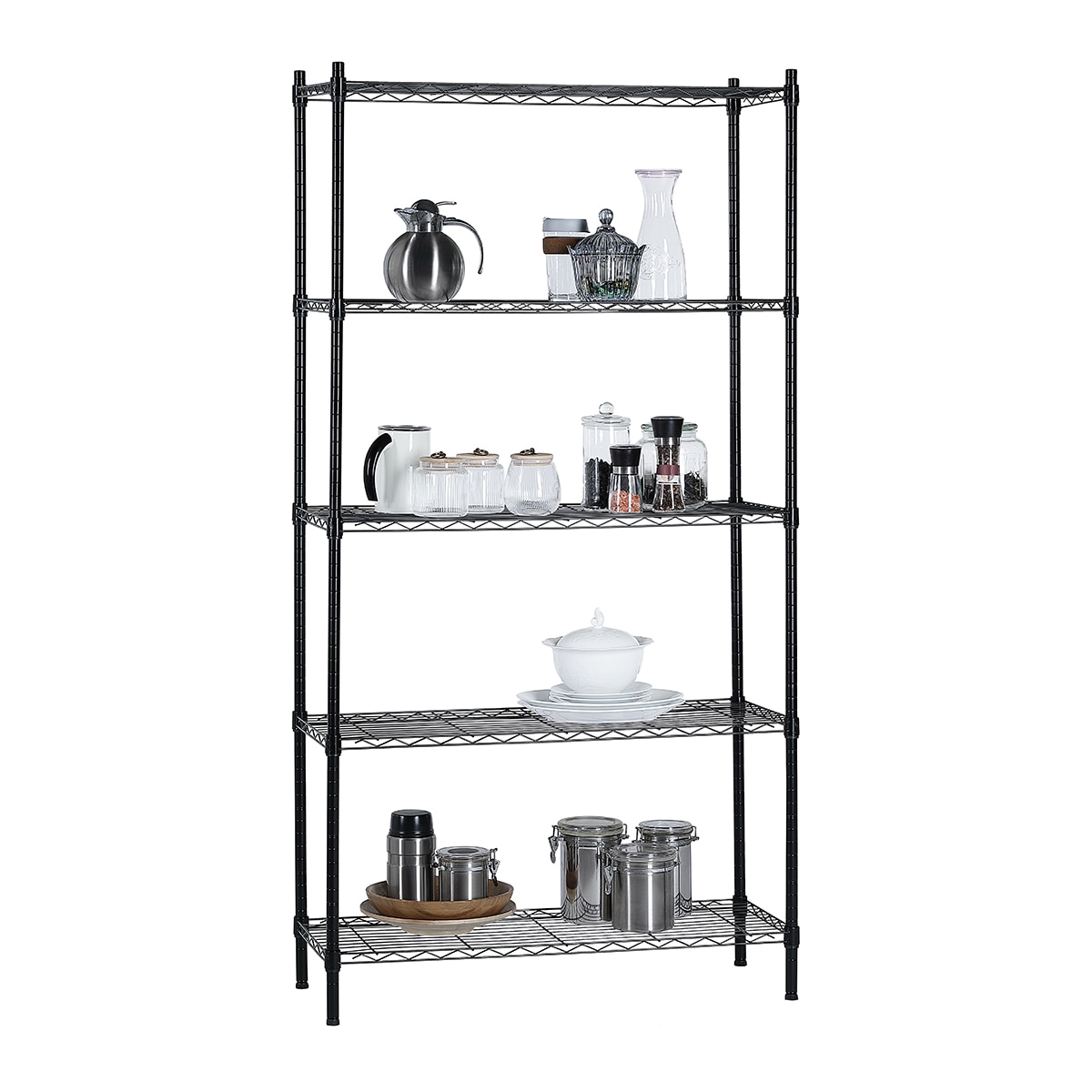 Estantería Cromada Modus Home 180 x 90 x 35 cm Negro-3