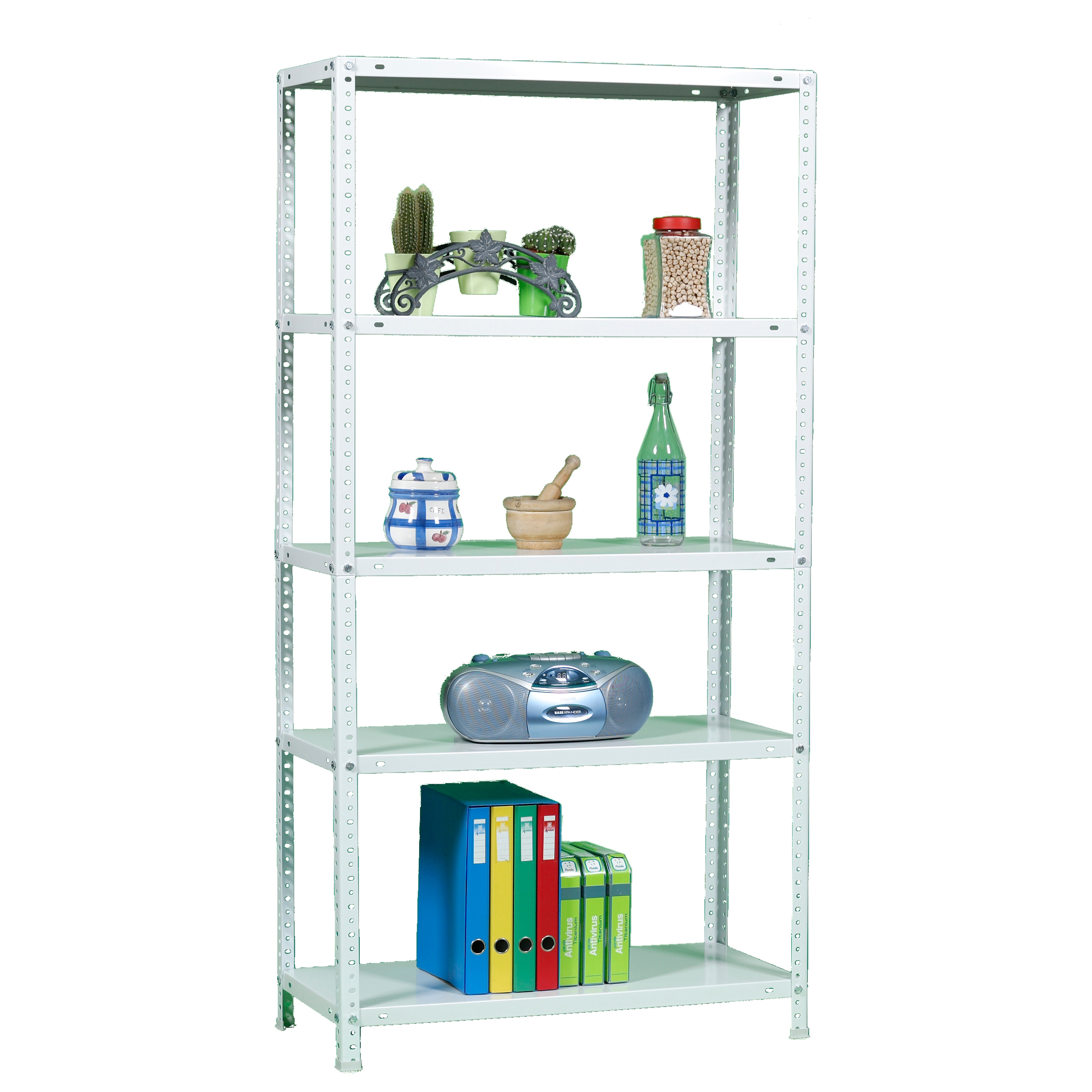 Estantería metálica COMFORT 5 Estantes Blanco-3