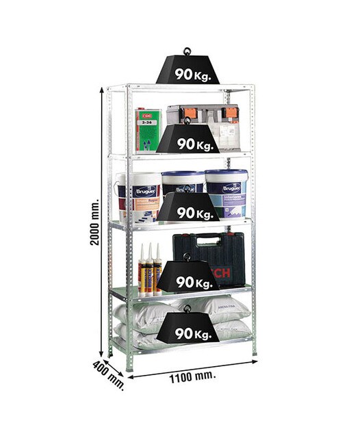 Estantería metálica  COMFORT 5 Estantes Galvanizado-3