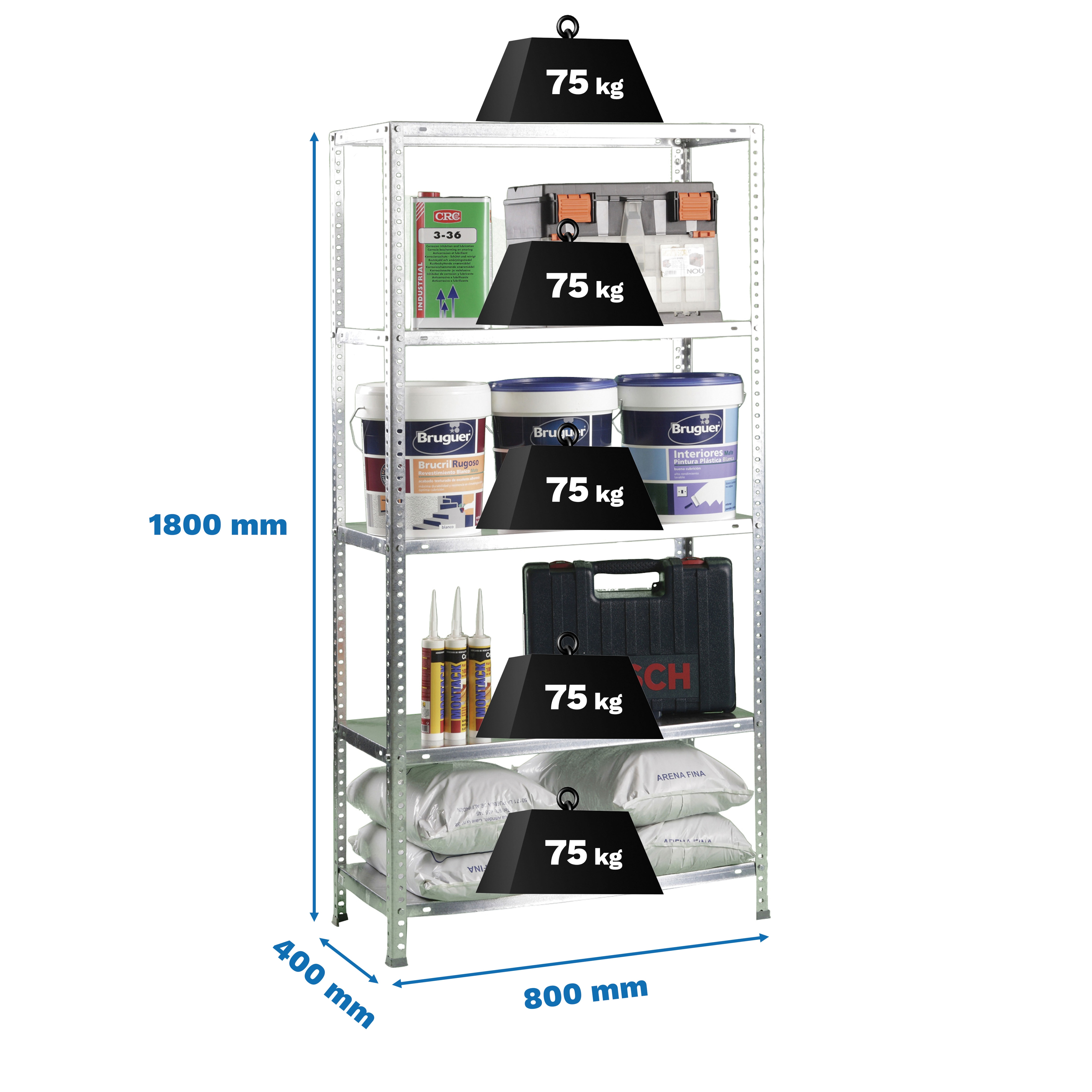 Estantería metálica  ADVANTAGE 5 Estantes Galvanizado-2