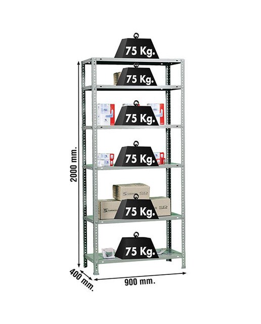 Estantería metálica  ADVANTAGE 6 Estantes Galvanizado-2
