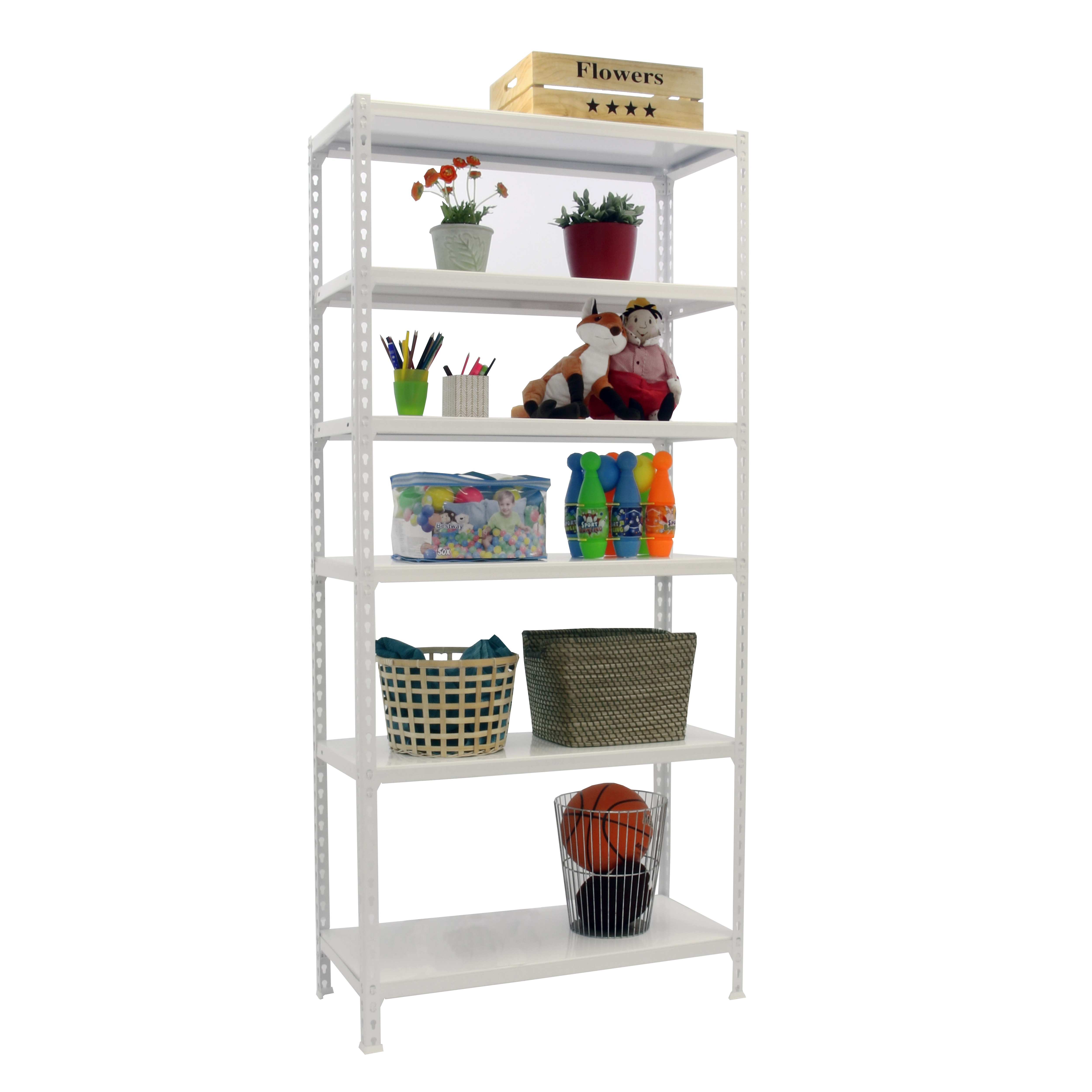 Estantería metálica  SIMONCLICK 6 Estantes Blanco / Blanco-2