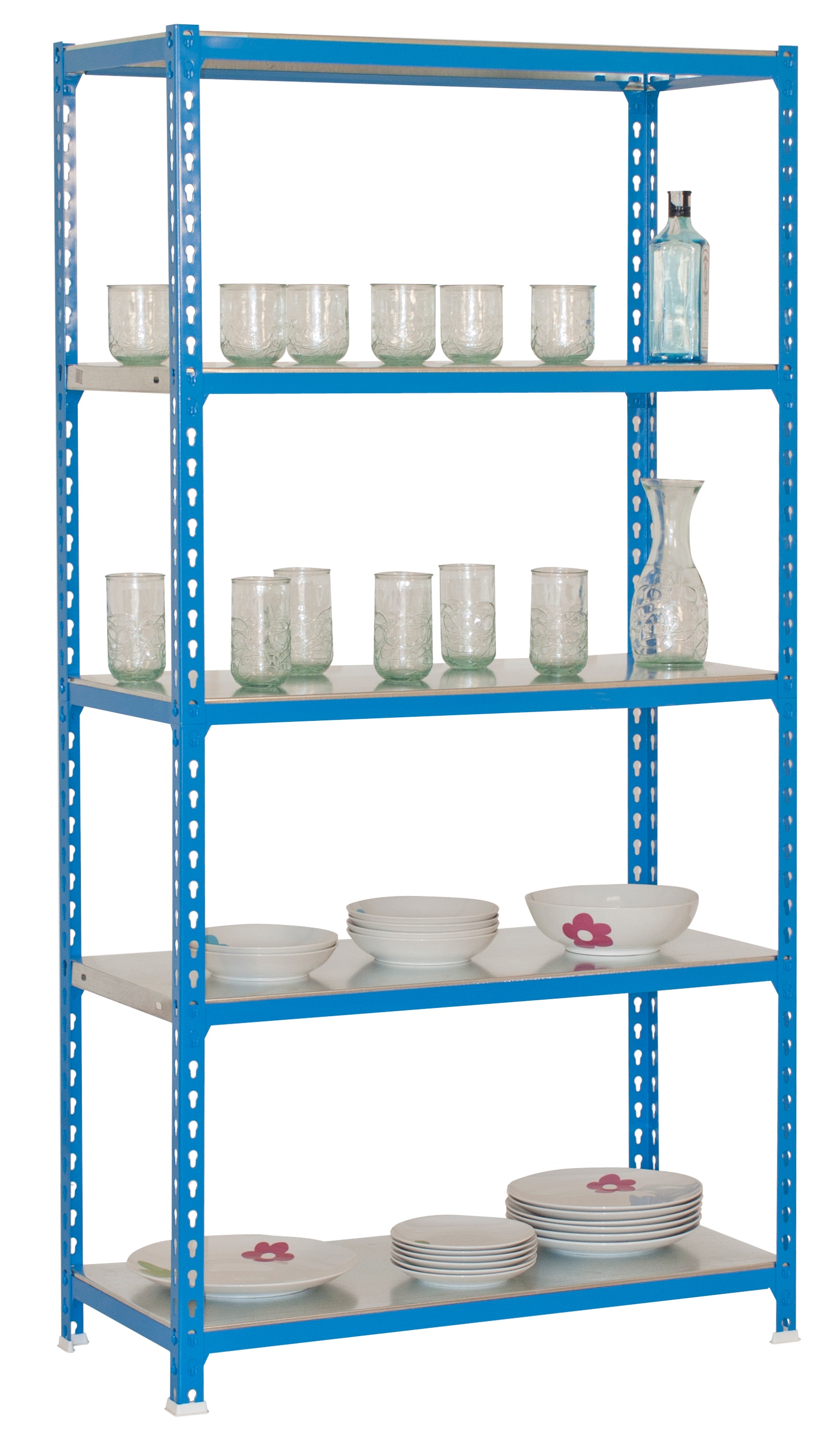 Estantería metálica  SIMONCLICK 5 Estantes Azul / Galvanizado-3
