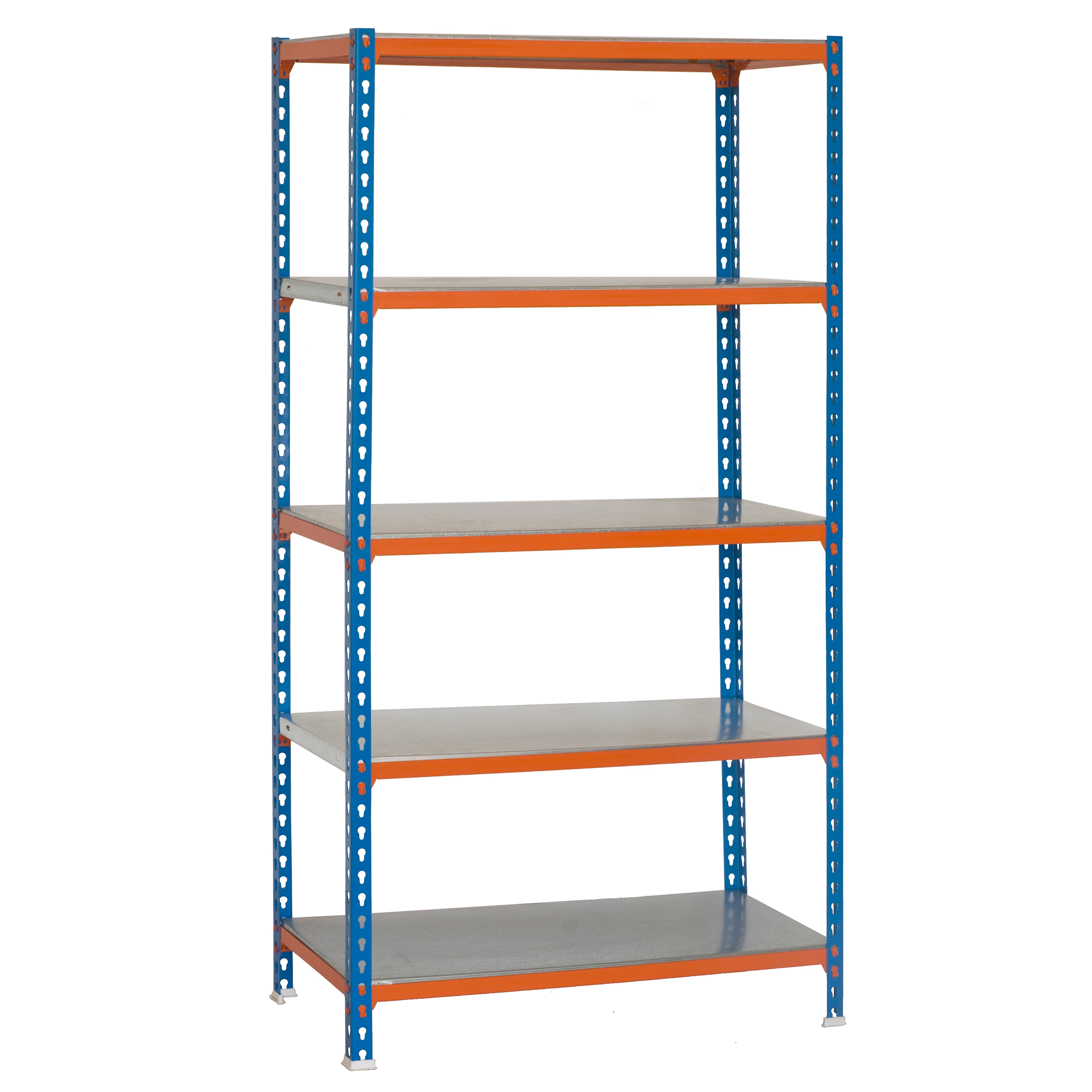 Estantería metálica SIMONCLICK 5 Estantes Azul / Naranja / Galvanizado-1