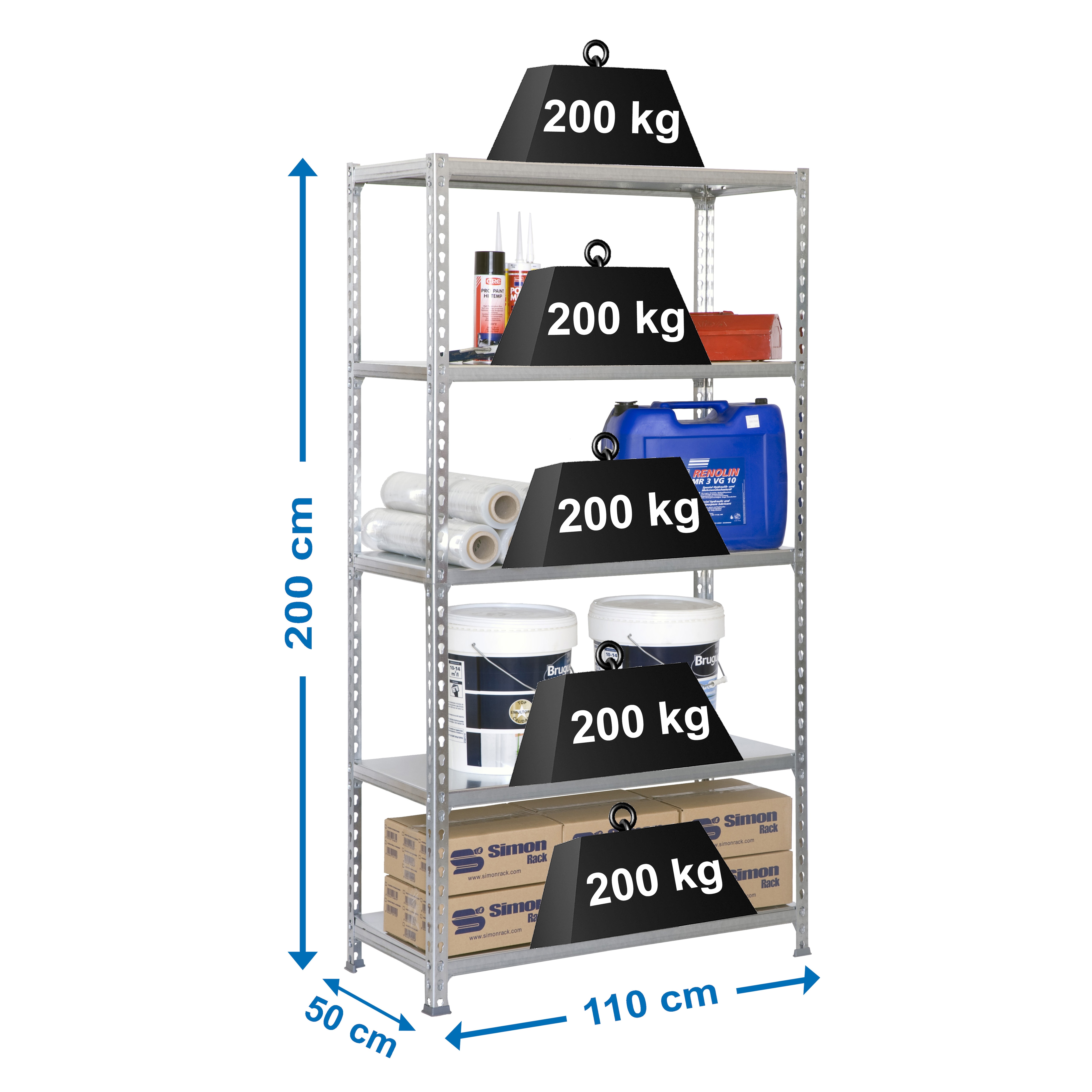 Estantería metálica  SIMONCLICK 5 Estantes Galvanizado / Galvanizado-2
