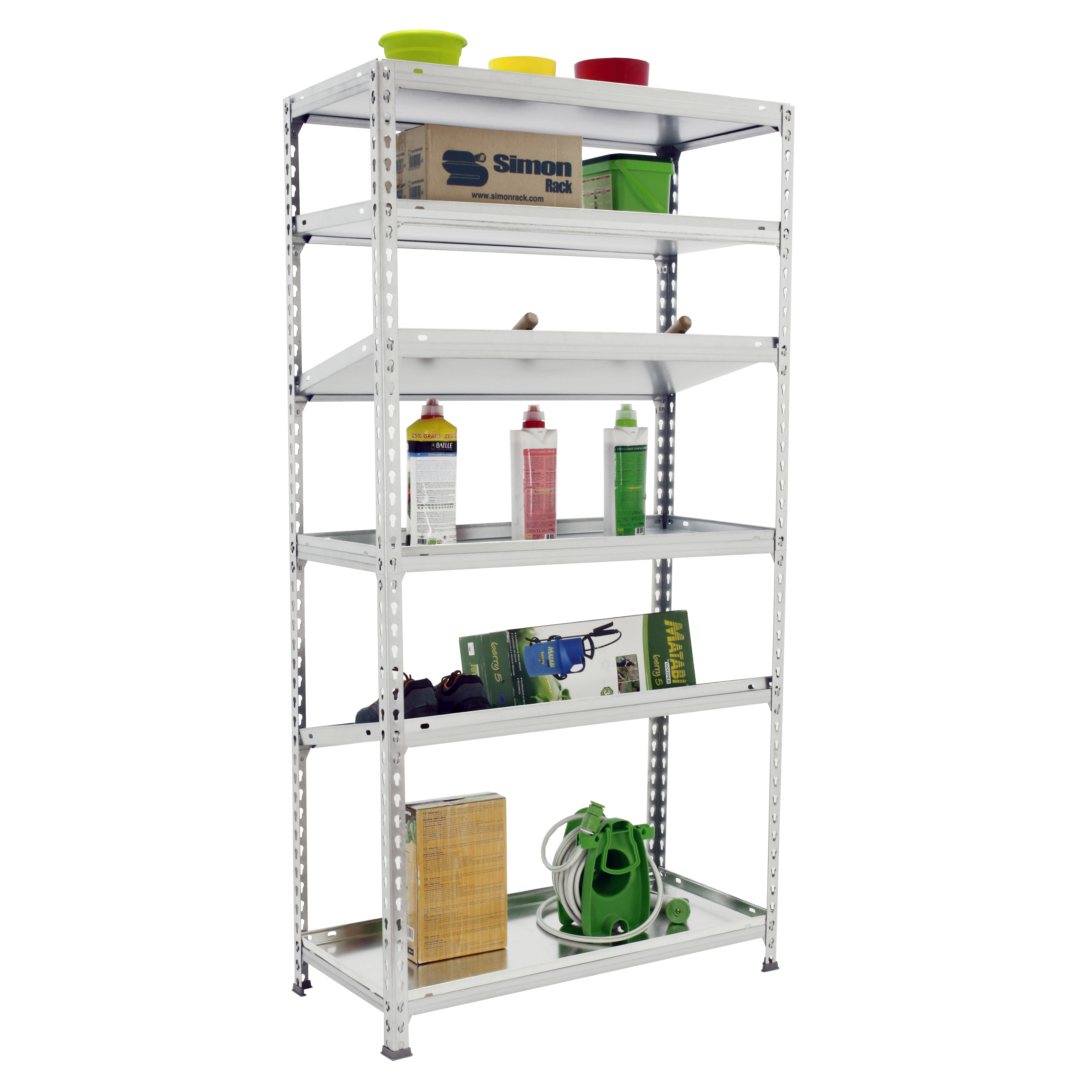 Estantería metálica  SIMONCLICK 6 Estantes Galvanizado / Galvanizado-3