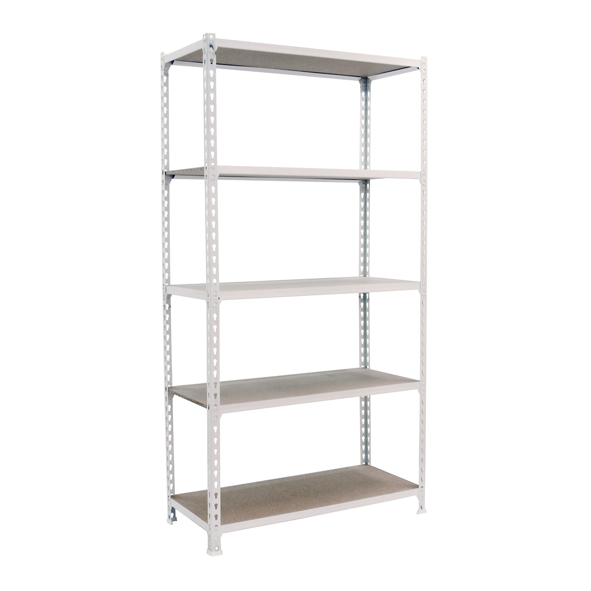 Estantería metálica  MADERCLICK 5 Estantes Blanco / Madera-1