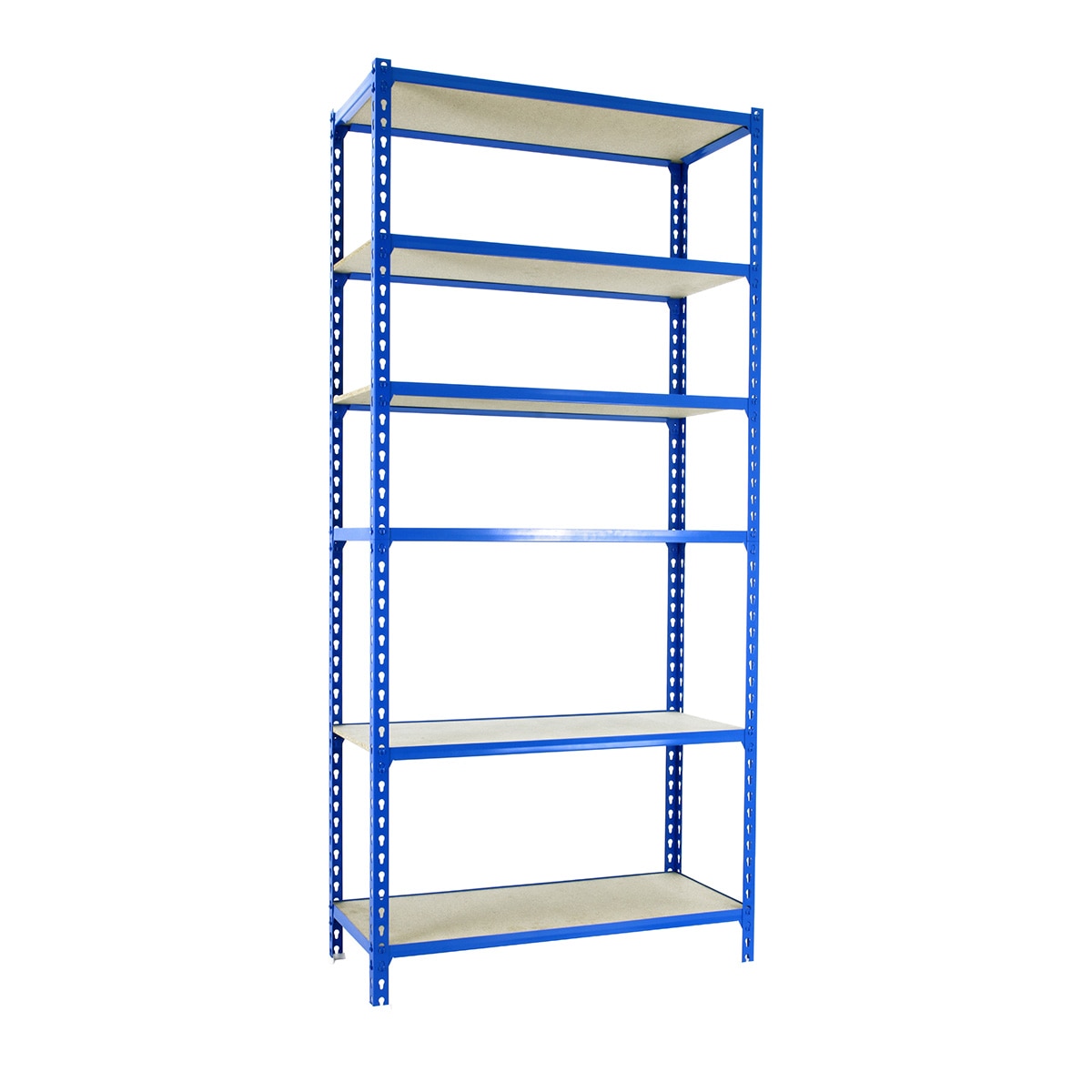 Estantería metálica MADERCLICK 6 Estantes Azul / Madera-1