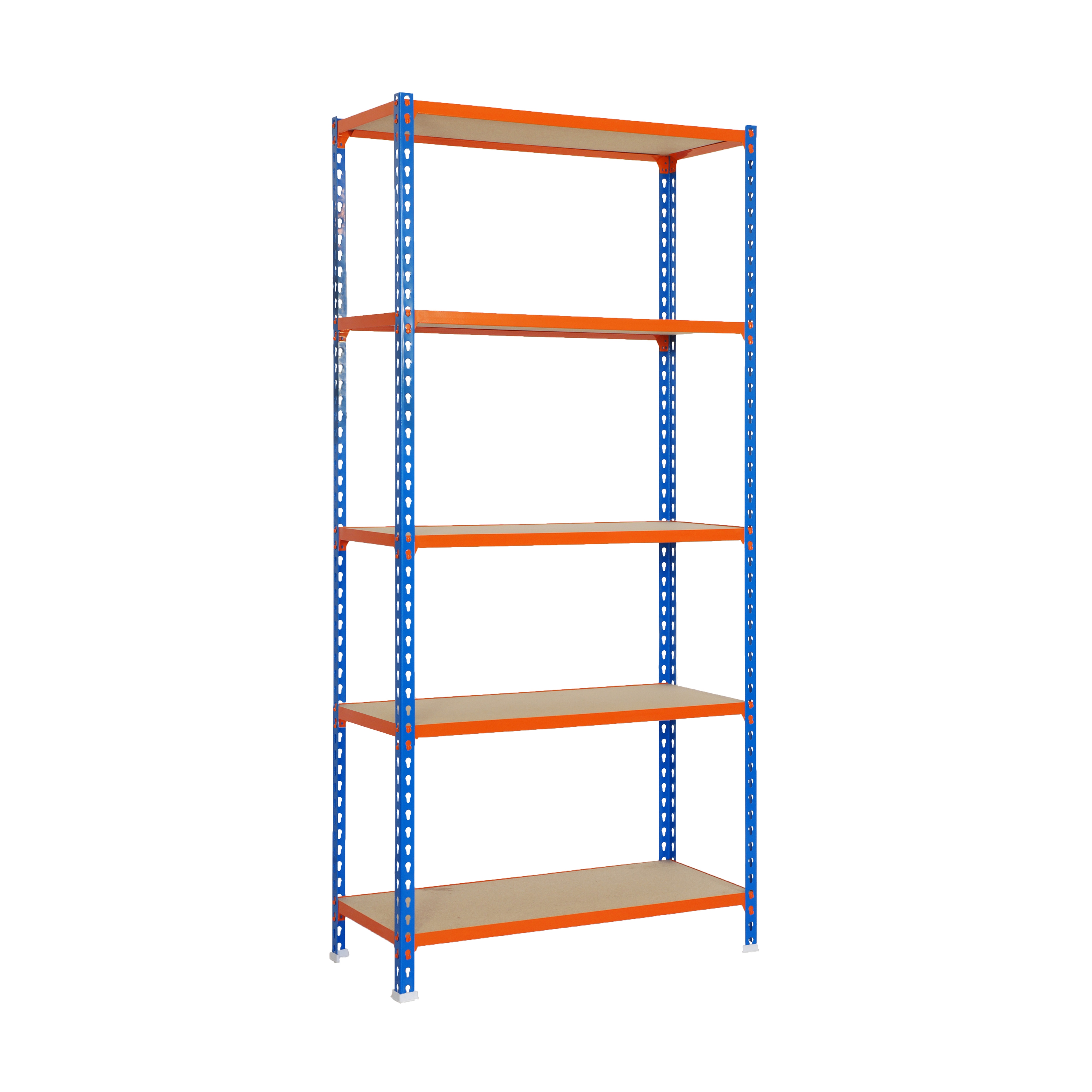Estantería metálica  MADERCLICK 5 Estantes Azul / Naranja / Madera-1