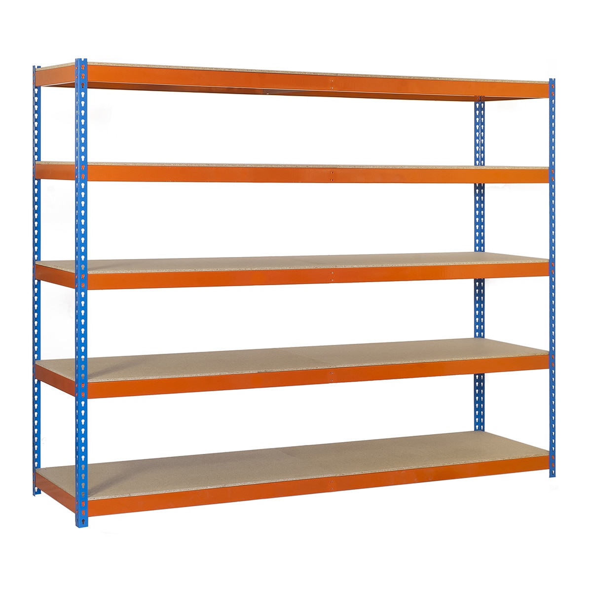 Estantería metálica SIMONFORTE 5 Estantes Azul / Naranja / Madera-1
