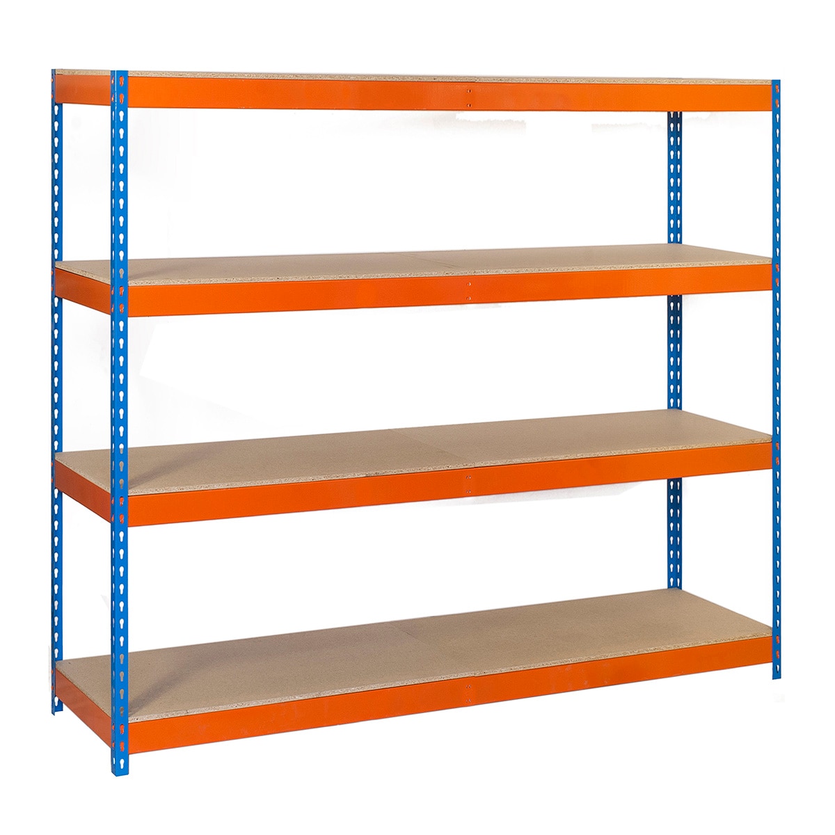 Estantería metálica SIMONFORTE 4 Estantes Azul / Naranja / Madera-1