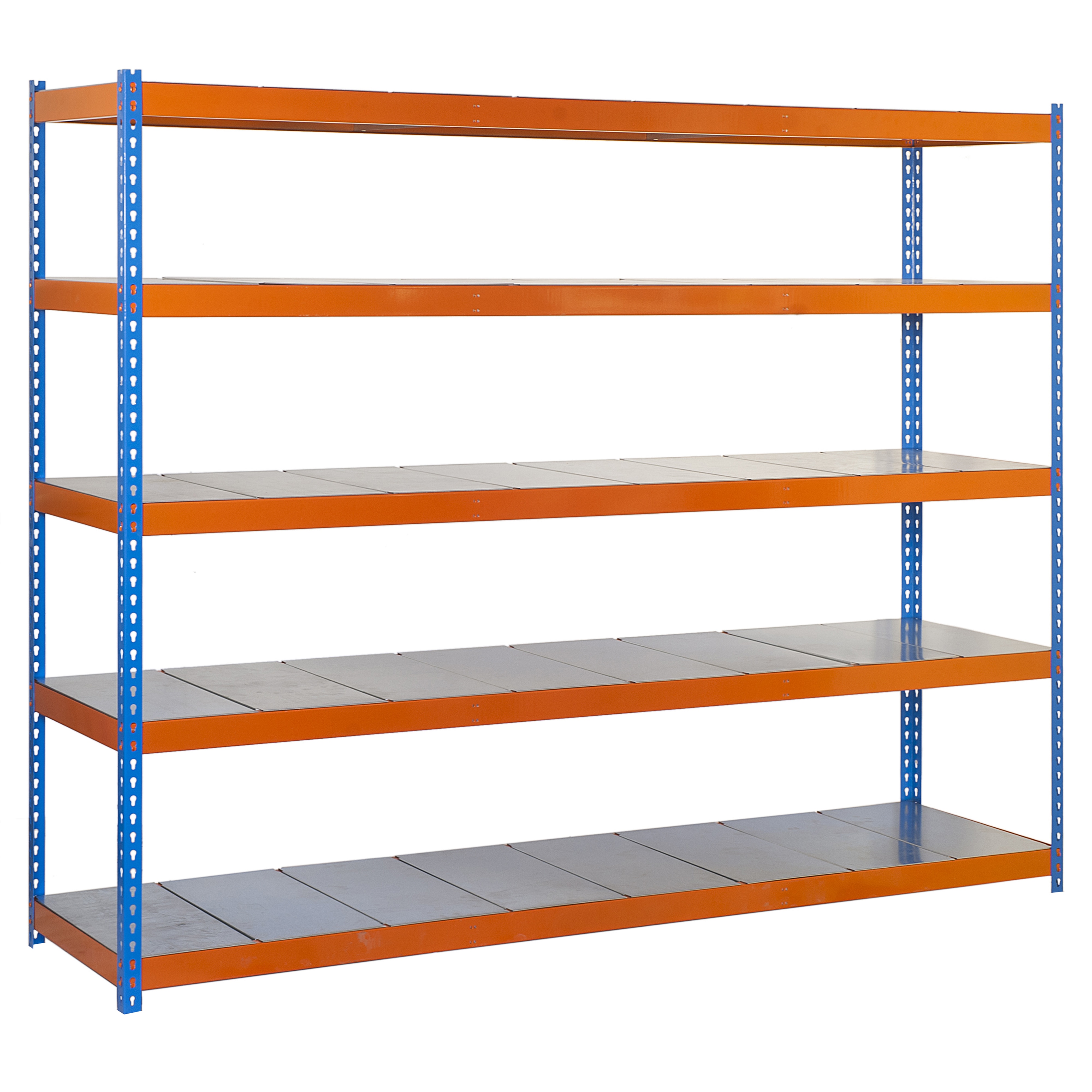 Estantería metálica  ECOFORTE 5 Estantes Azul / Naranja / Galvanizado-1