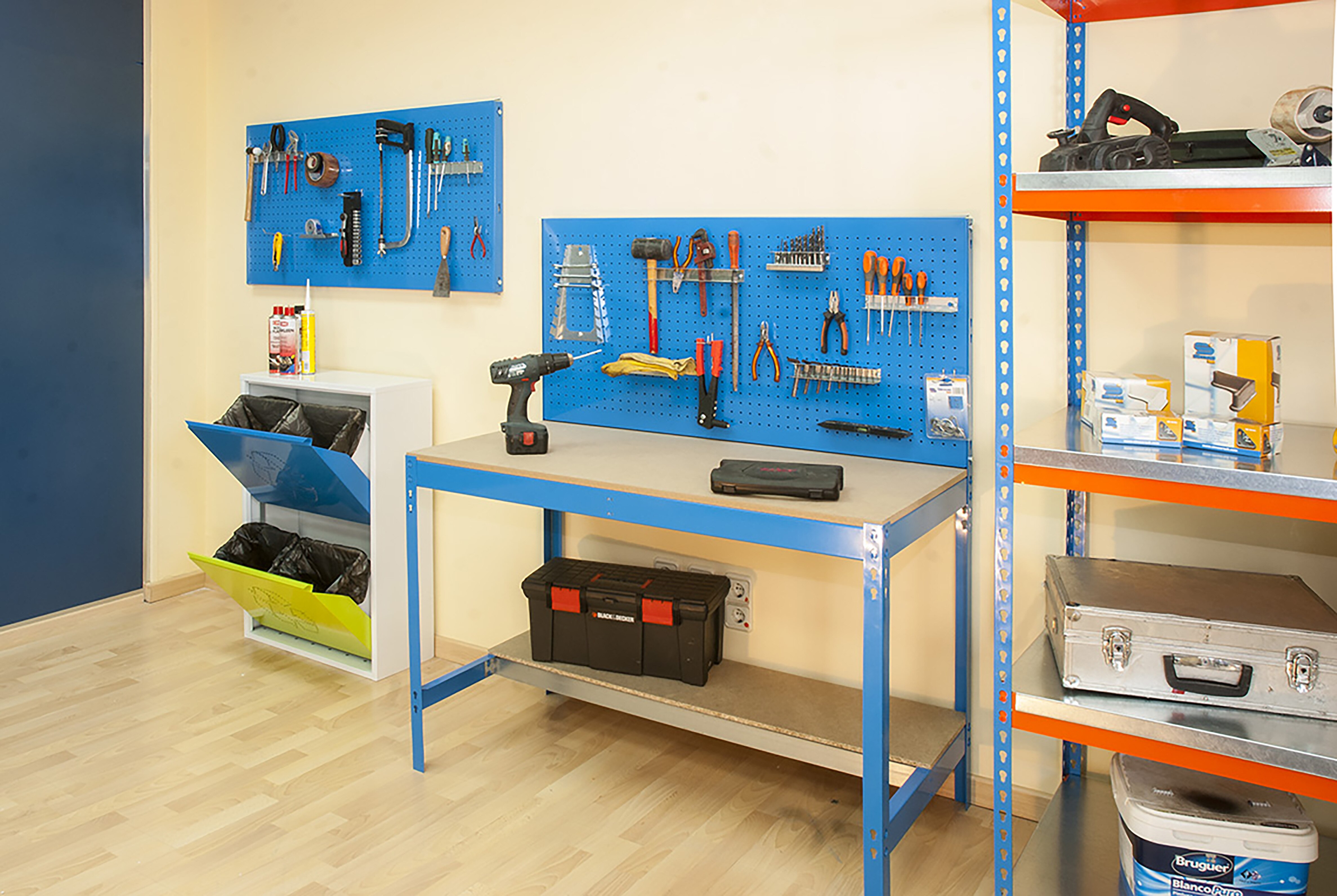 Estante Metálica Ecoforte 5 Prateleiras Azul / Laranja / Galvanizado-4