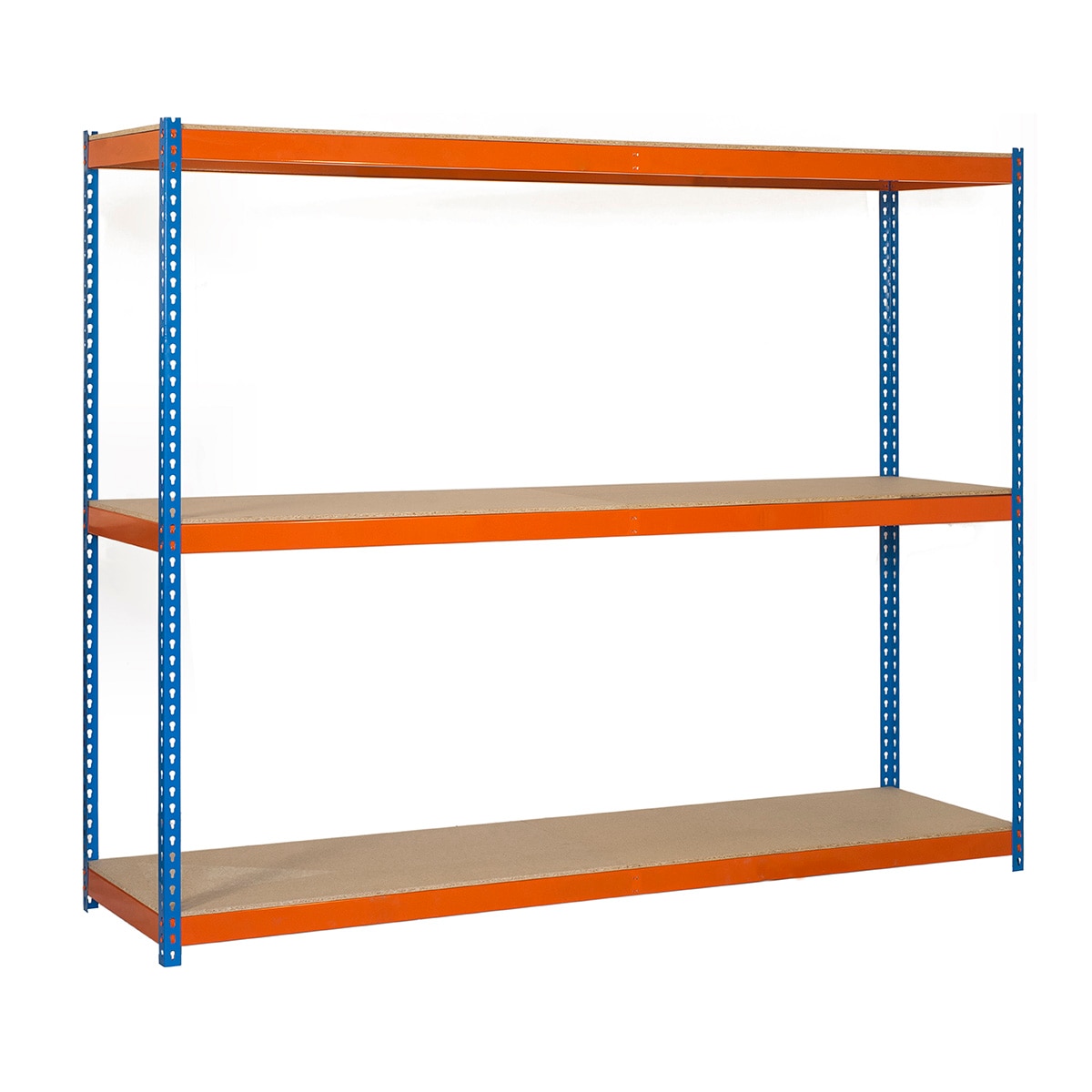 Estantería metálica  ECOFORTE 3 Estantes Azul / Naranja / Madera-1