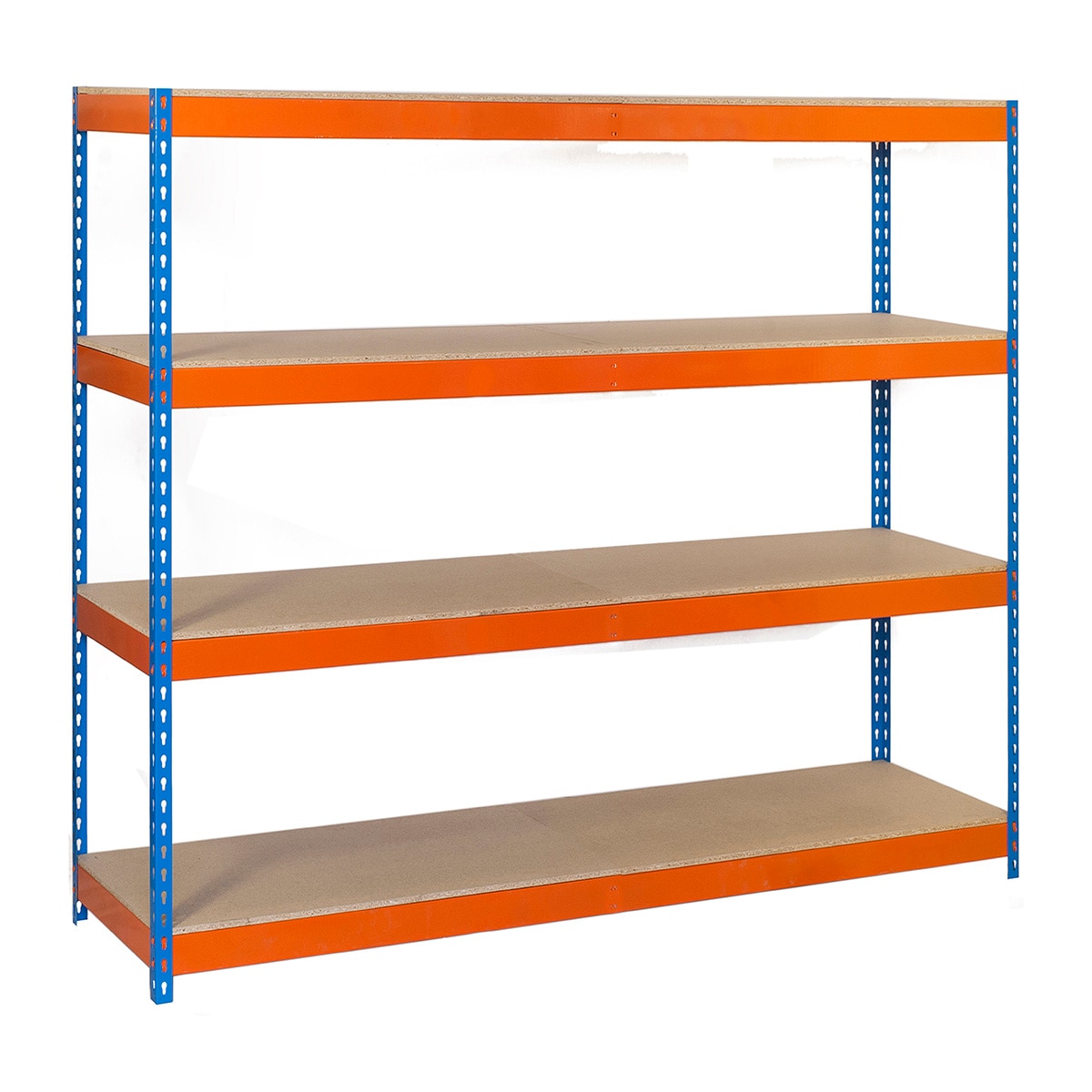Estantería metálica  ECOFORTE 4 Estantes Azul / Naranja / Madera-1