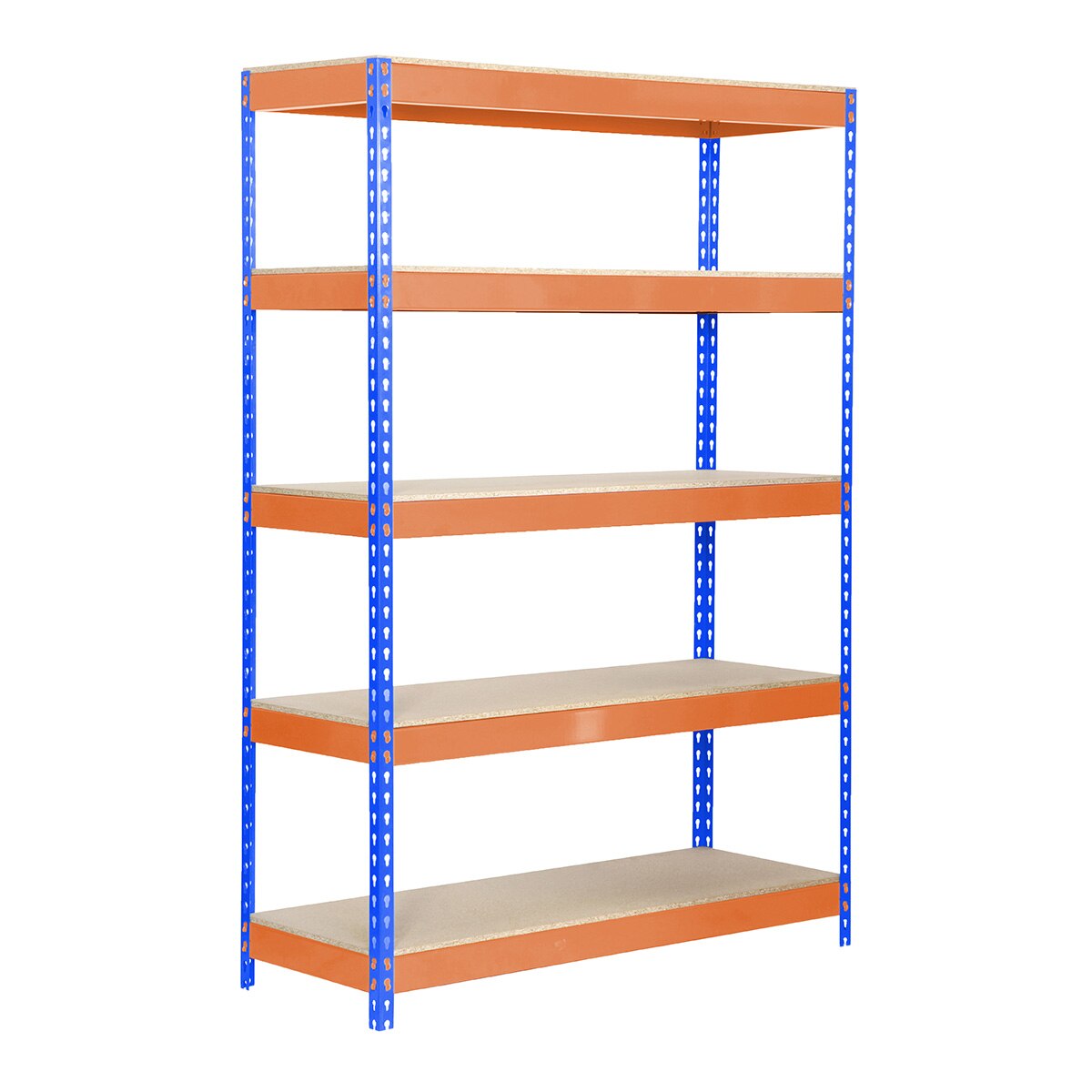 Estantería metálica  BRICOFORTE 5 Estantes Azul / Naranja / Madera-1