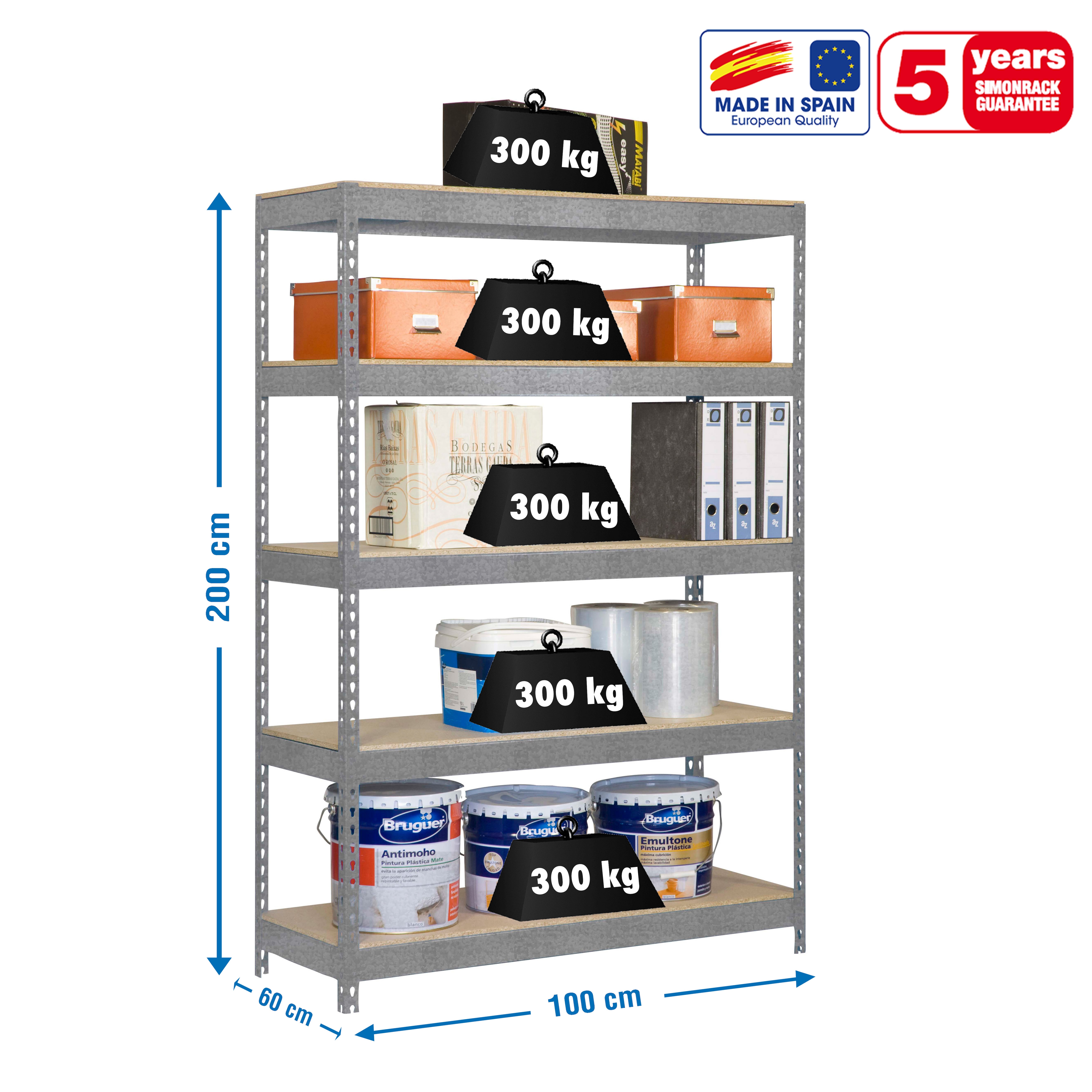 BRICOFORTE 1006-5 CHIPBOARD GALVA/MADERA 2