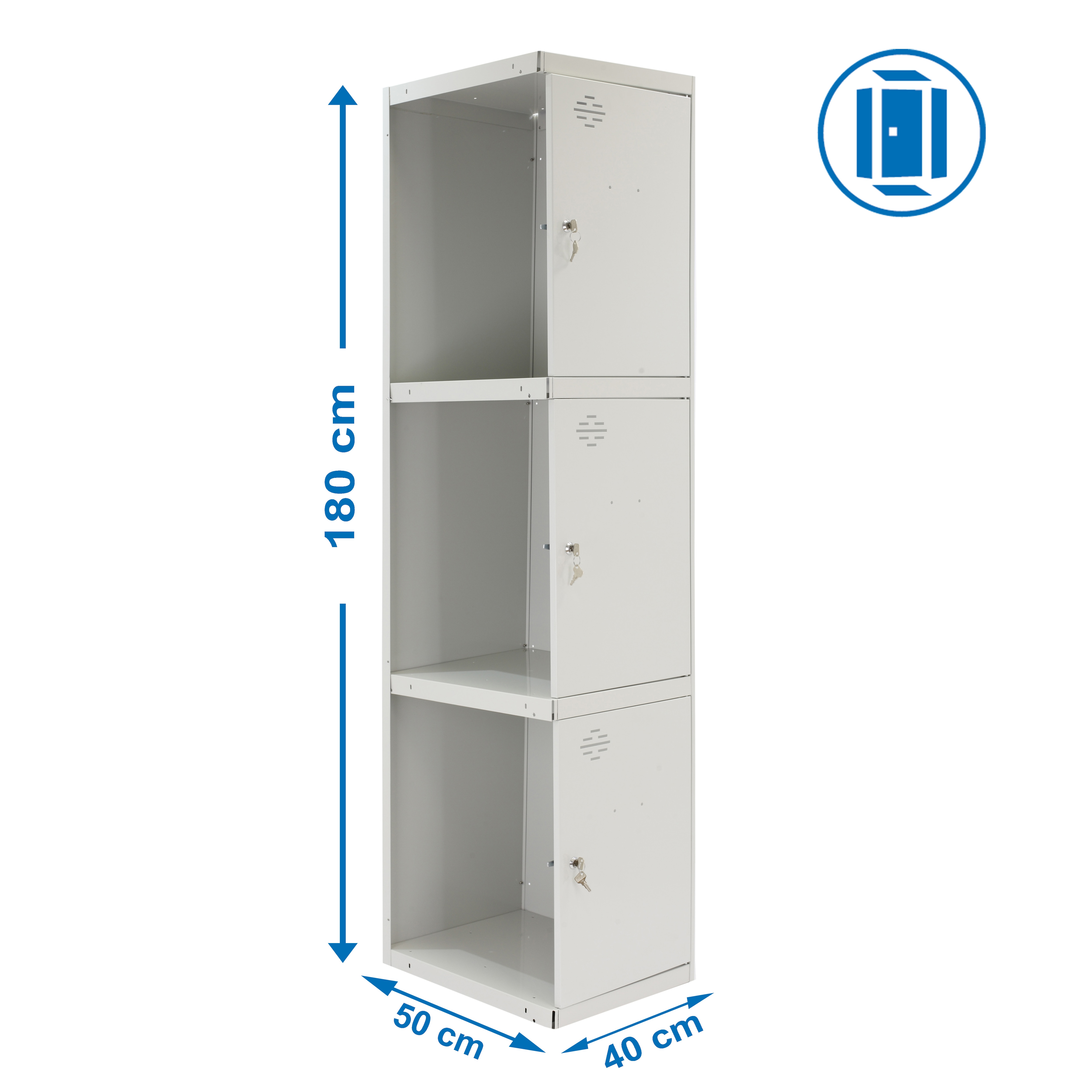 Módulo Taquilla metálica Profesional 3 Puertas Gris / Gris-2