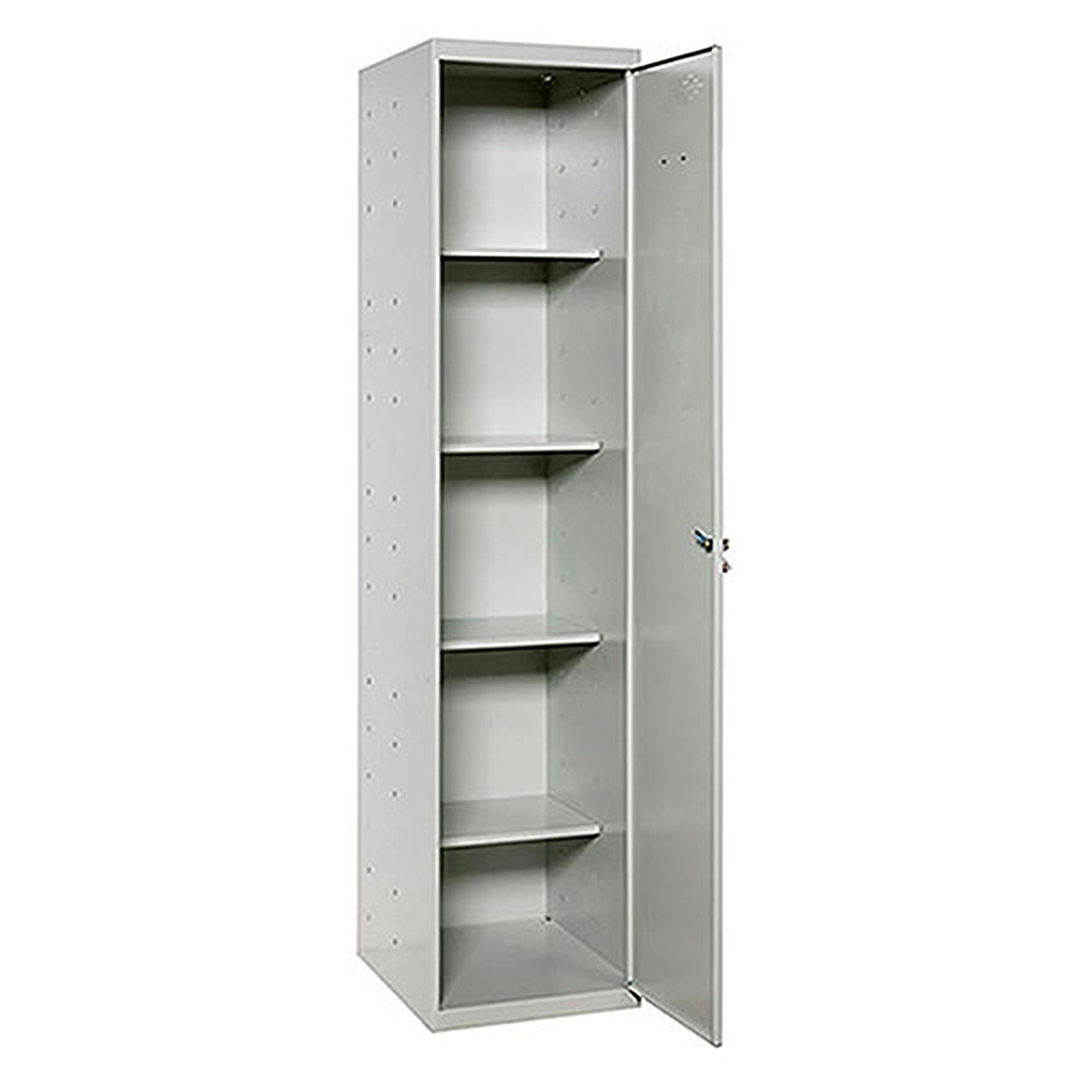 Armario metálico Profesional 1 Puerta y 4 Baldas Interiores Gris-2