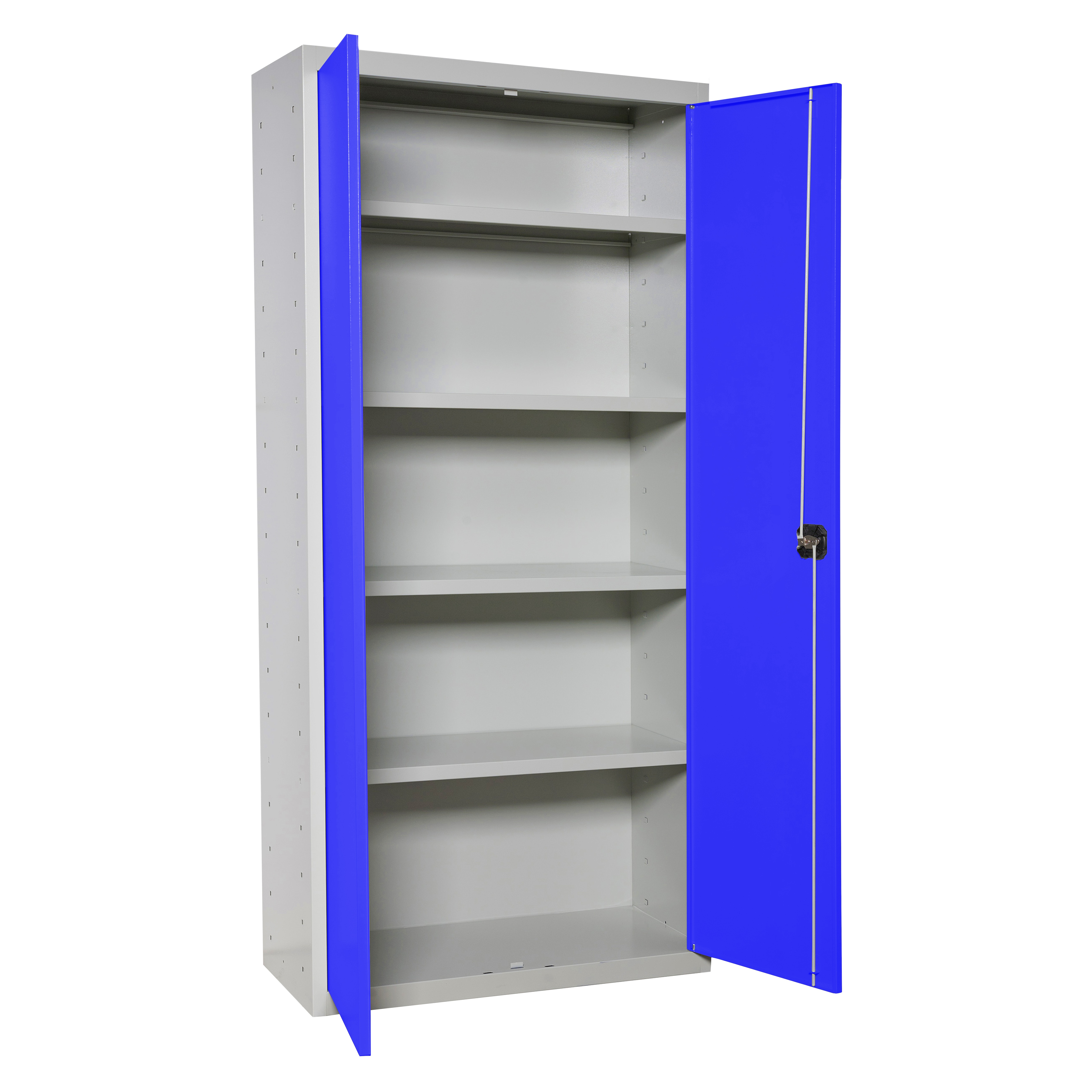 Armario metálico Profesional 2 Puertas y 4 Baldas Interiores Gris / Azul-2