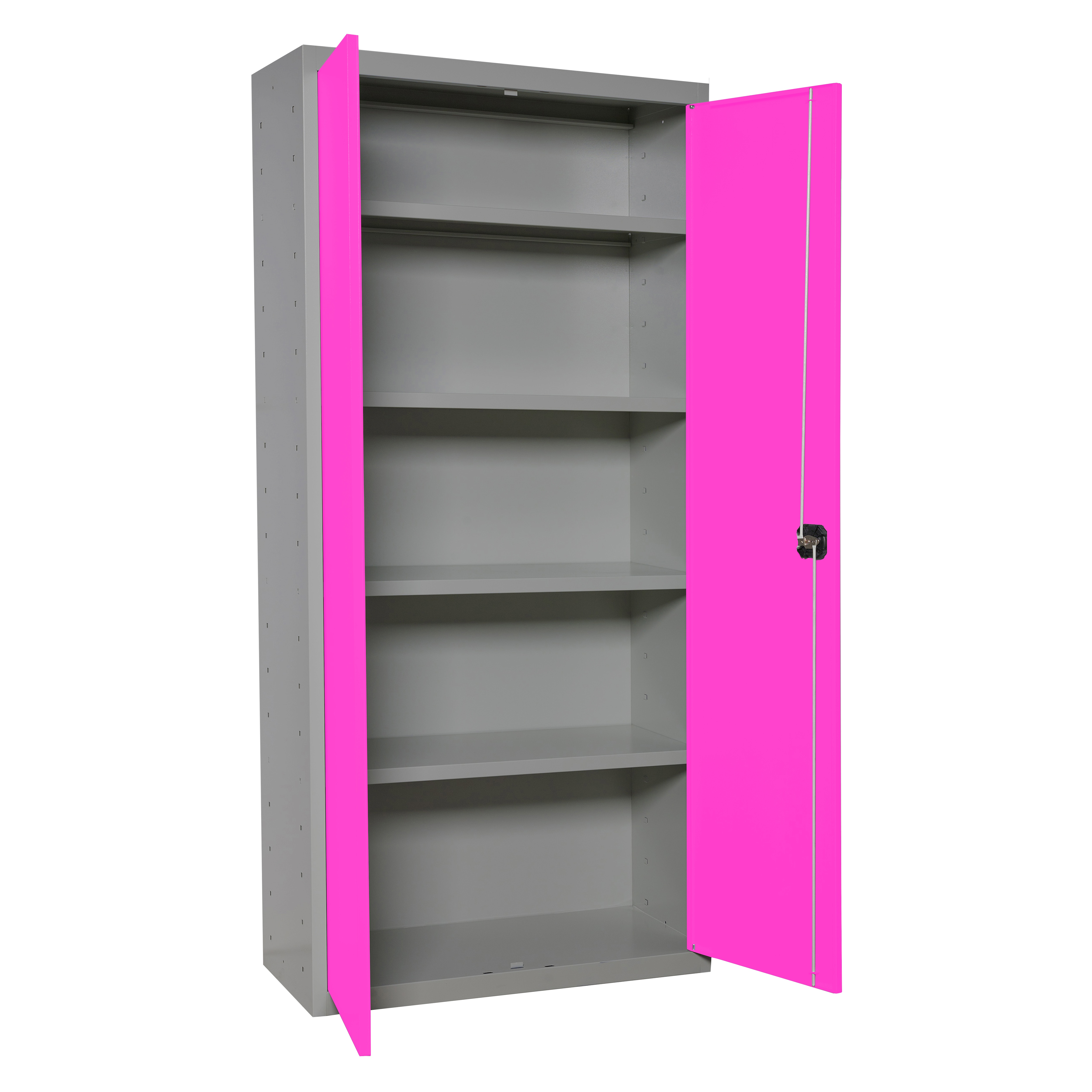Armario metálico Profesional 2 Puertas y 4 Baldas Interiores Gris / Blanco-2