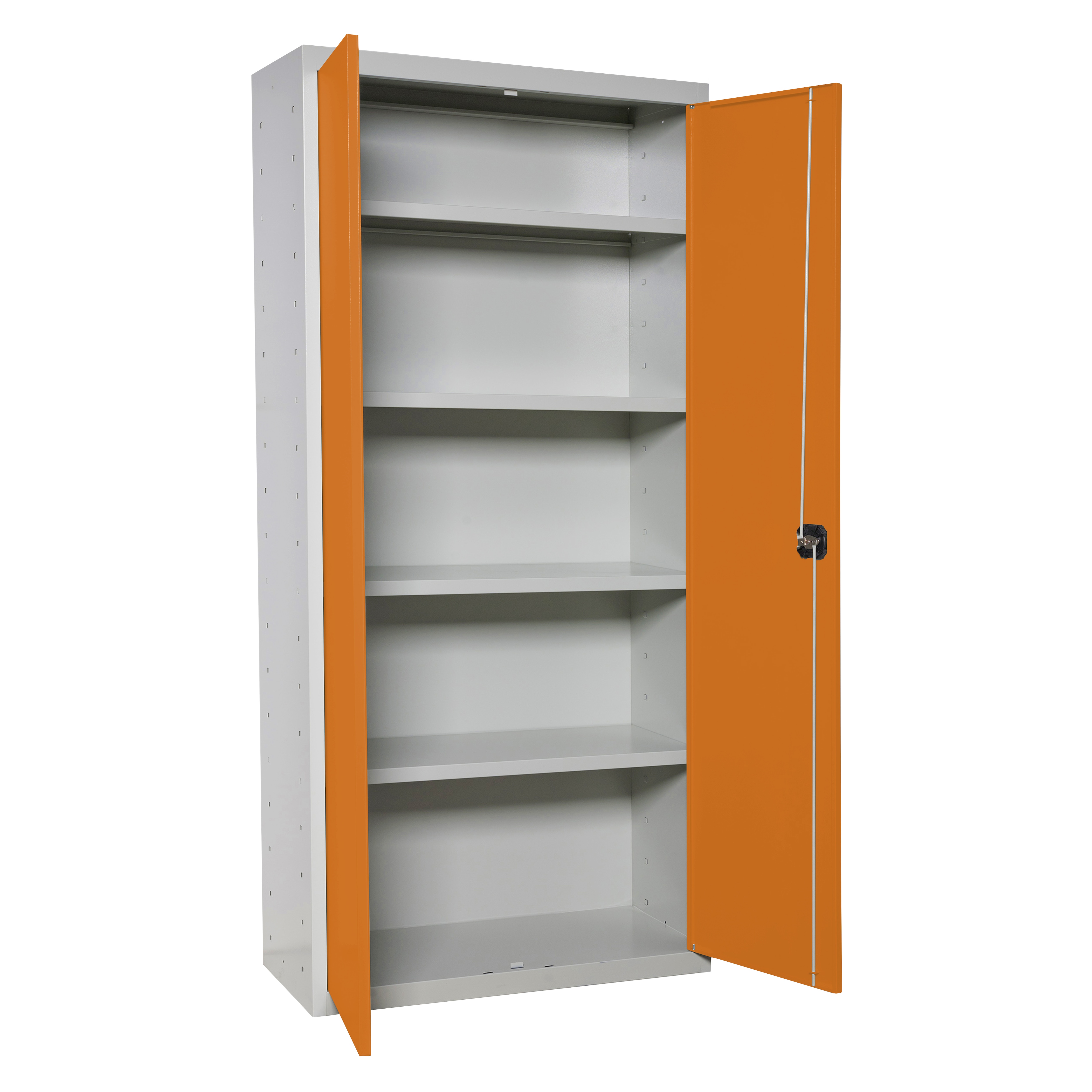 Armario metálico Profesional 2 Puertas y 4 Baldas Interiores Montado Gris / Naranja-2