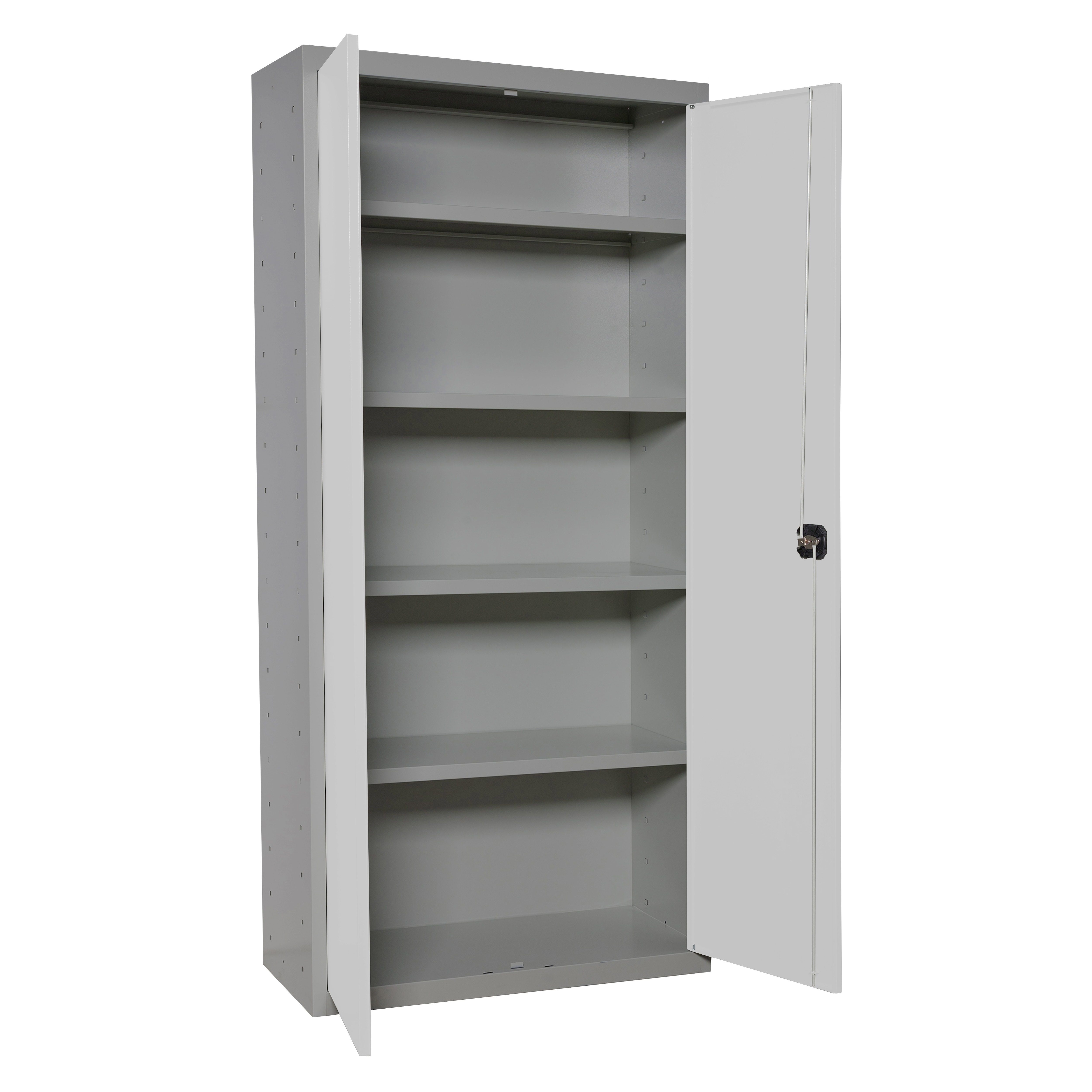 Armario metálico Profesional 2 Puertas y 4 Baldas Interiores Montado Gris / Blanco-2