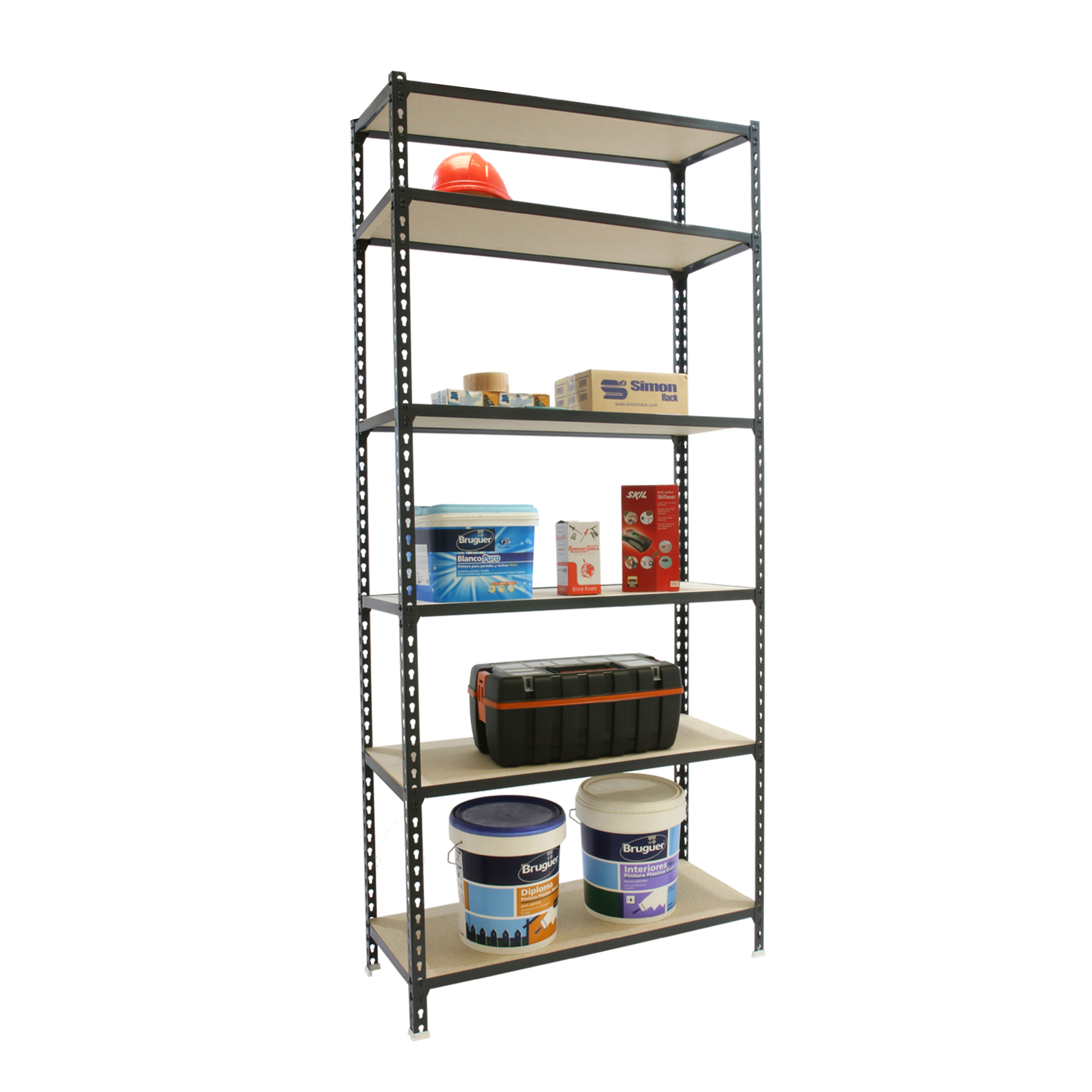 Estantería metálica Maderclick Megaplus 6 Baldas 120x250x30 cm Antracita-2