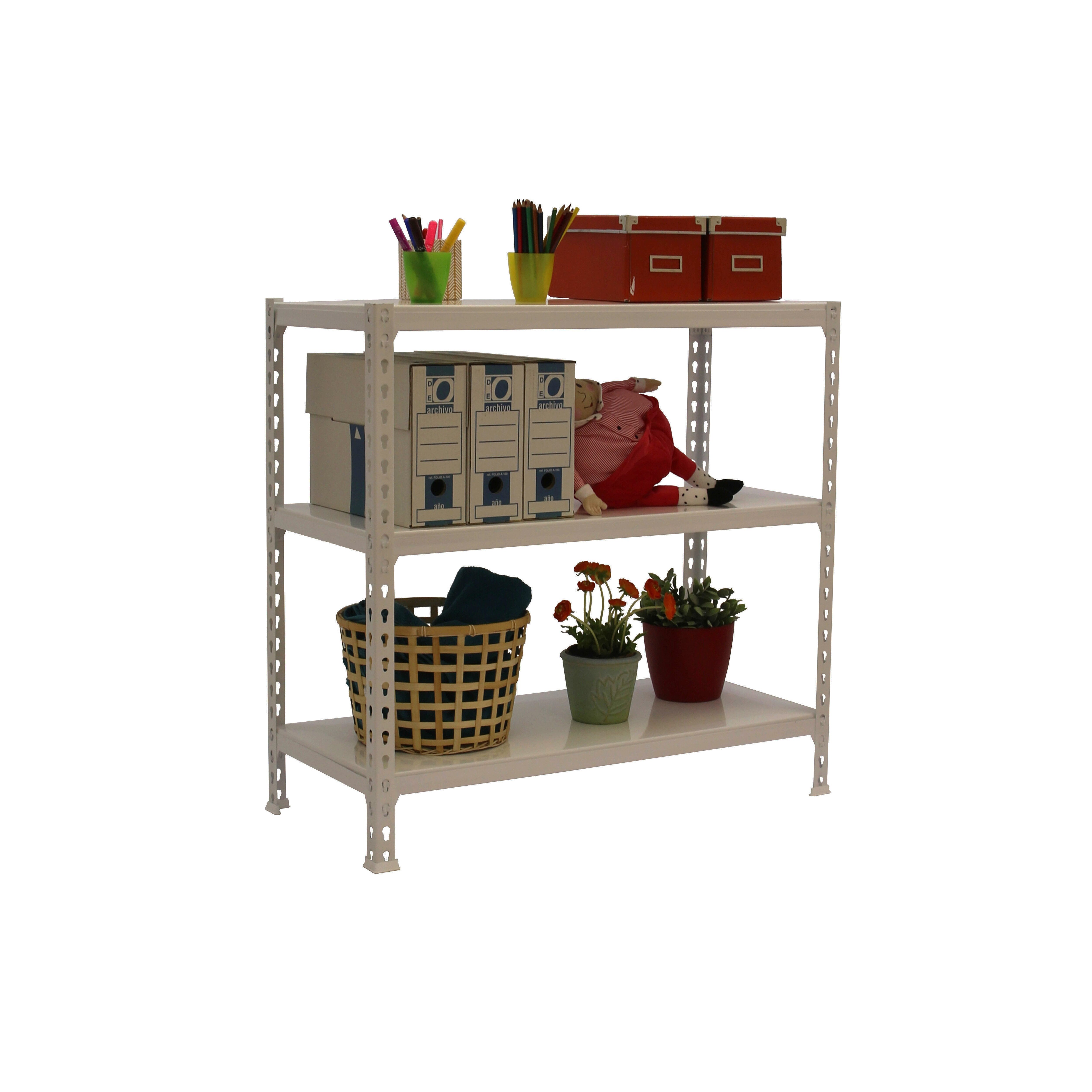 Estantería metálica Simonclick Superplus 3 Baldas 110x90x50 cm Gris-2