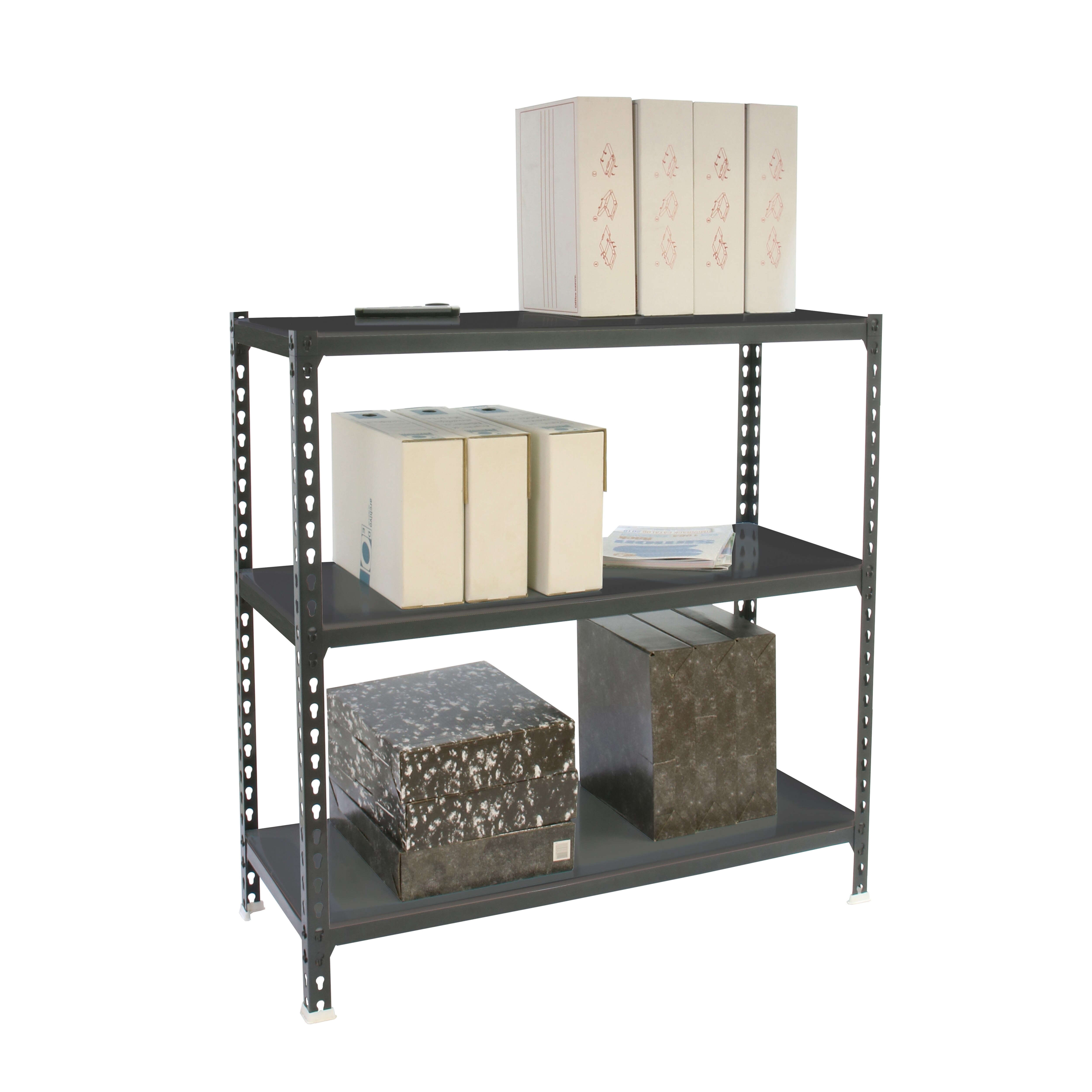 Estantería metálica Simonclick Superplus 3 Baldas 110x90x30 cm Antracita-3