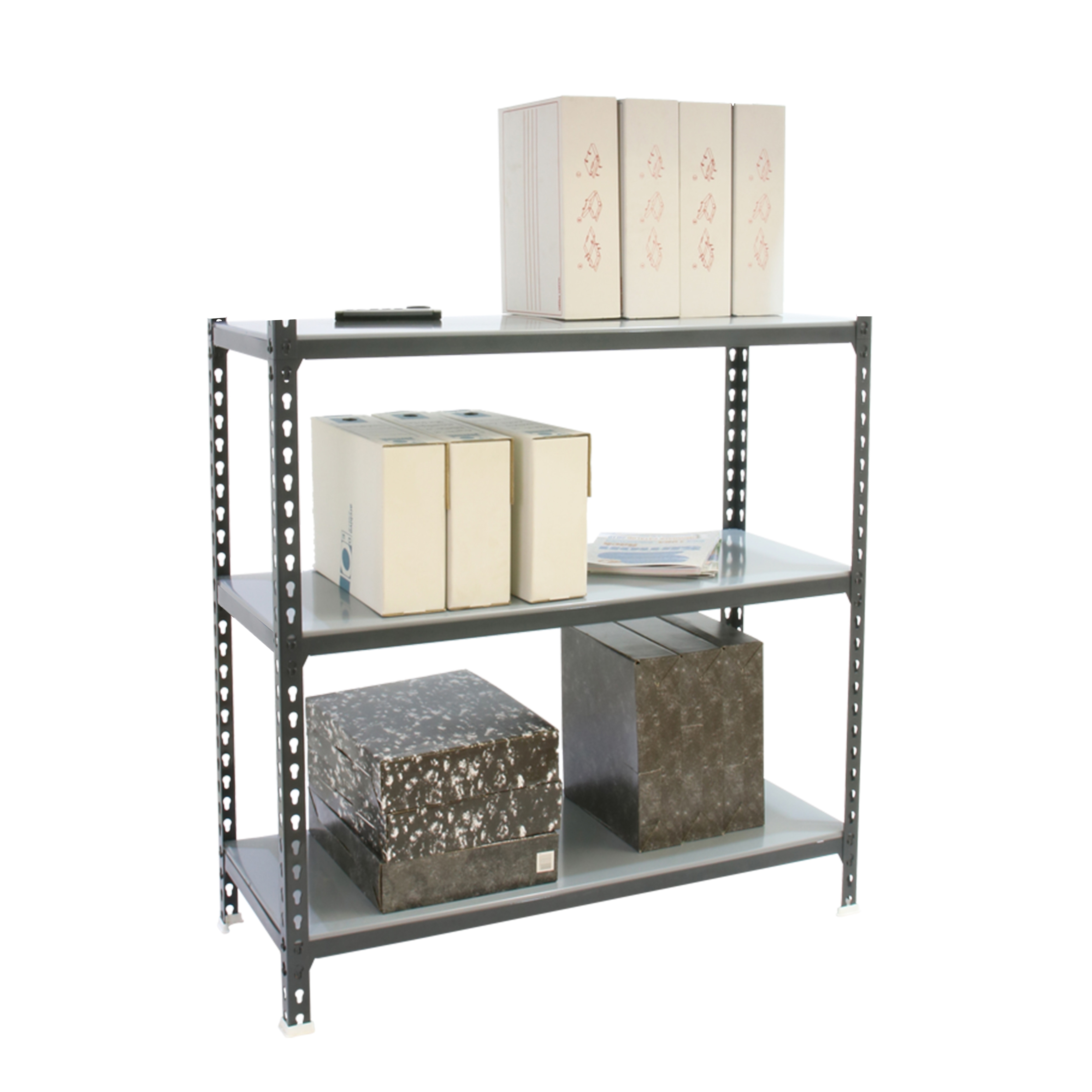 Estantería metálica Simonclick Superplus 3 Baldas 110x100x30 cm Antracita / Gris-3