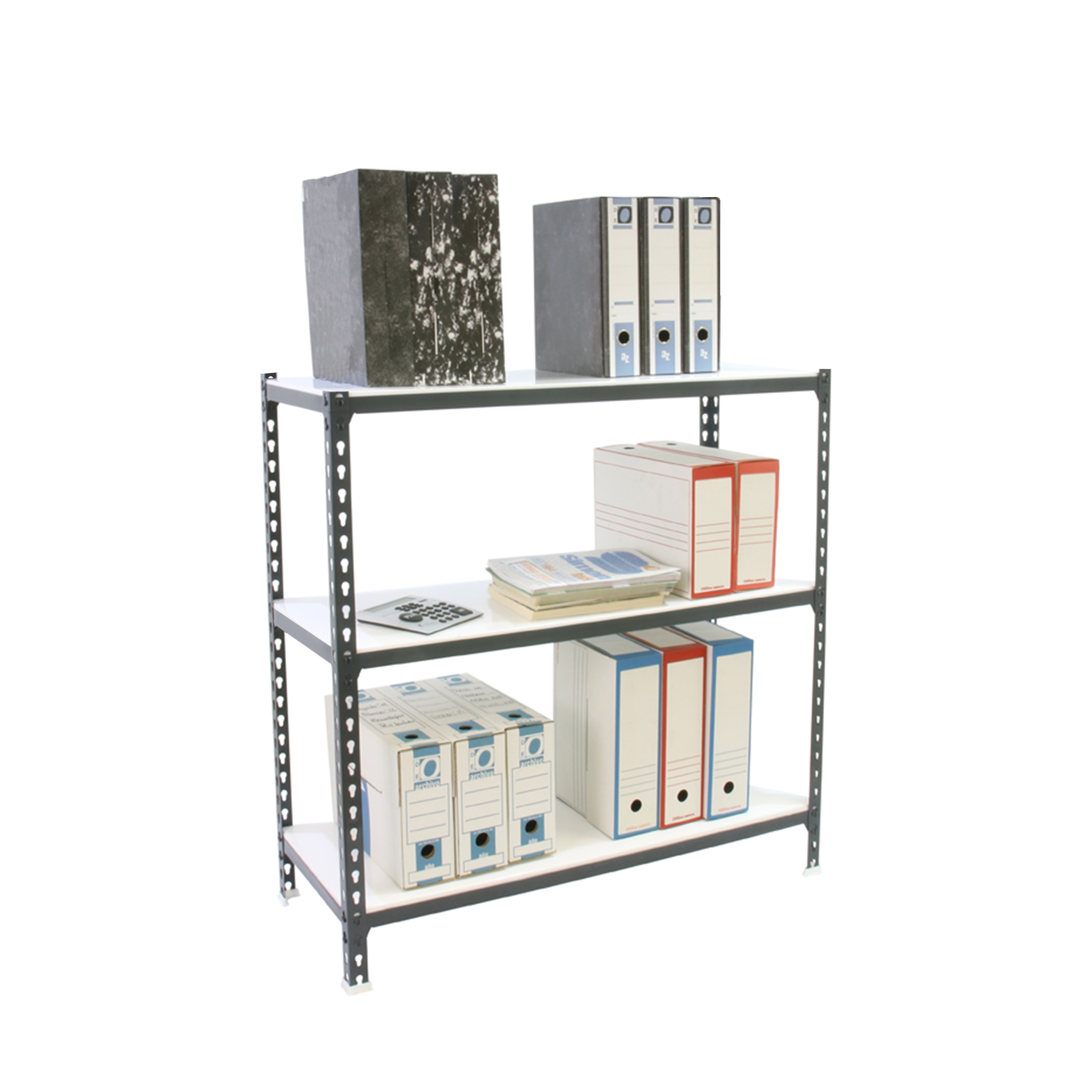 Estantería metálica Simonclick Superplus 3 Baldas 110x90x50 cm Antracita / Blanco-3