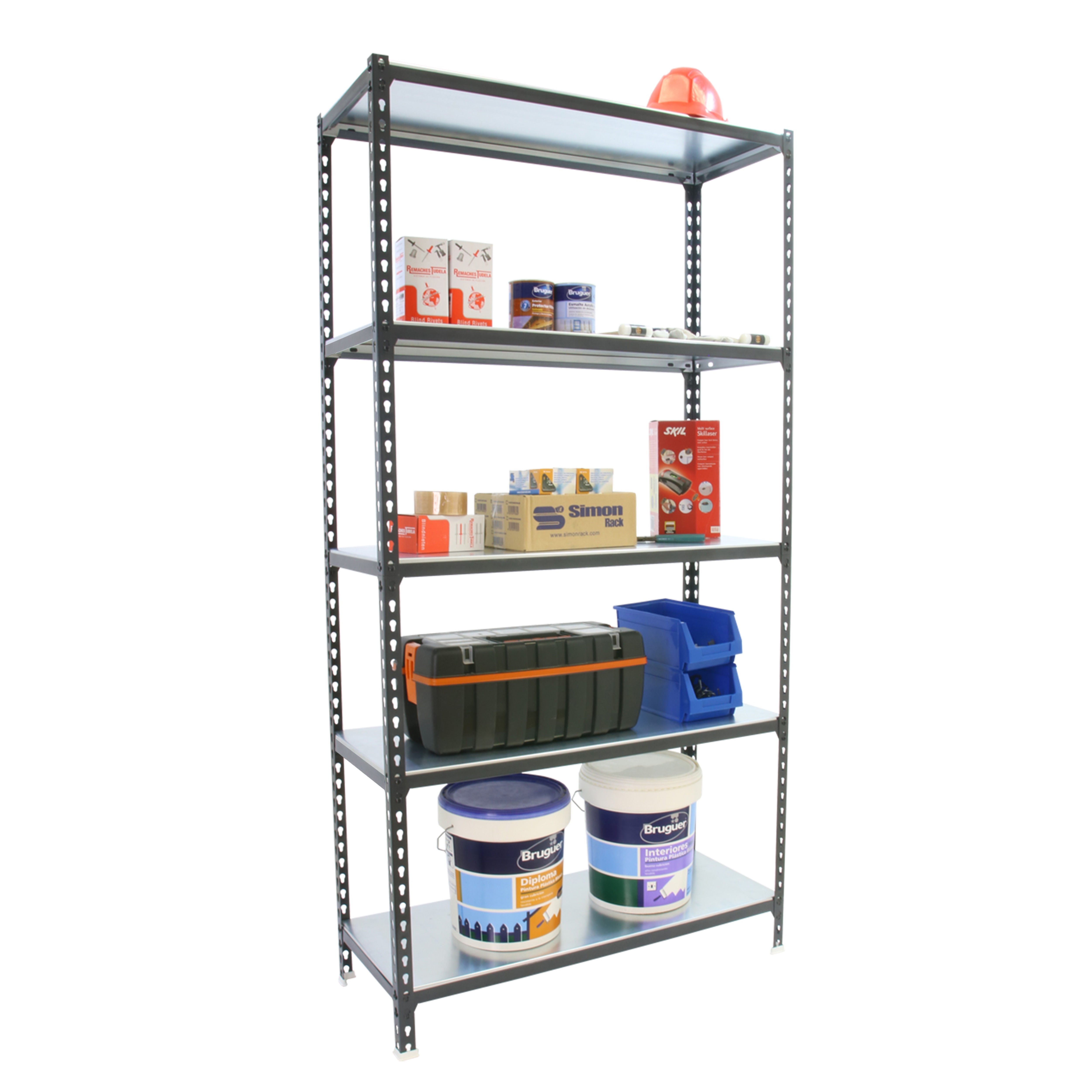 Estante Metálica Simonclick Superplus 5 Prateleiras - 110x200x40 cm Antracite / Cinzento-2