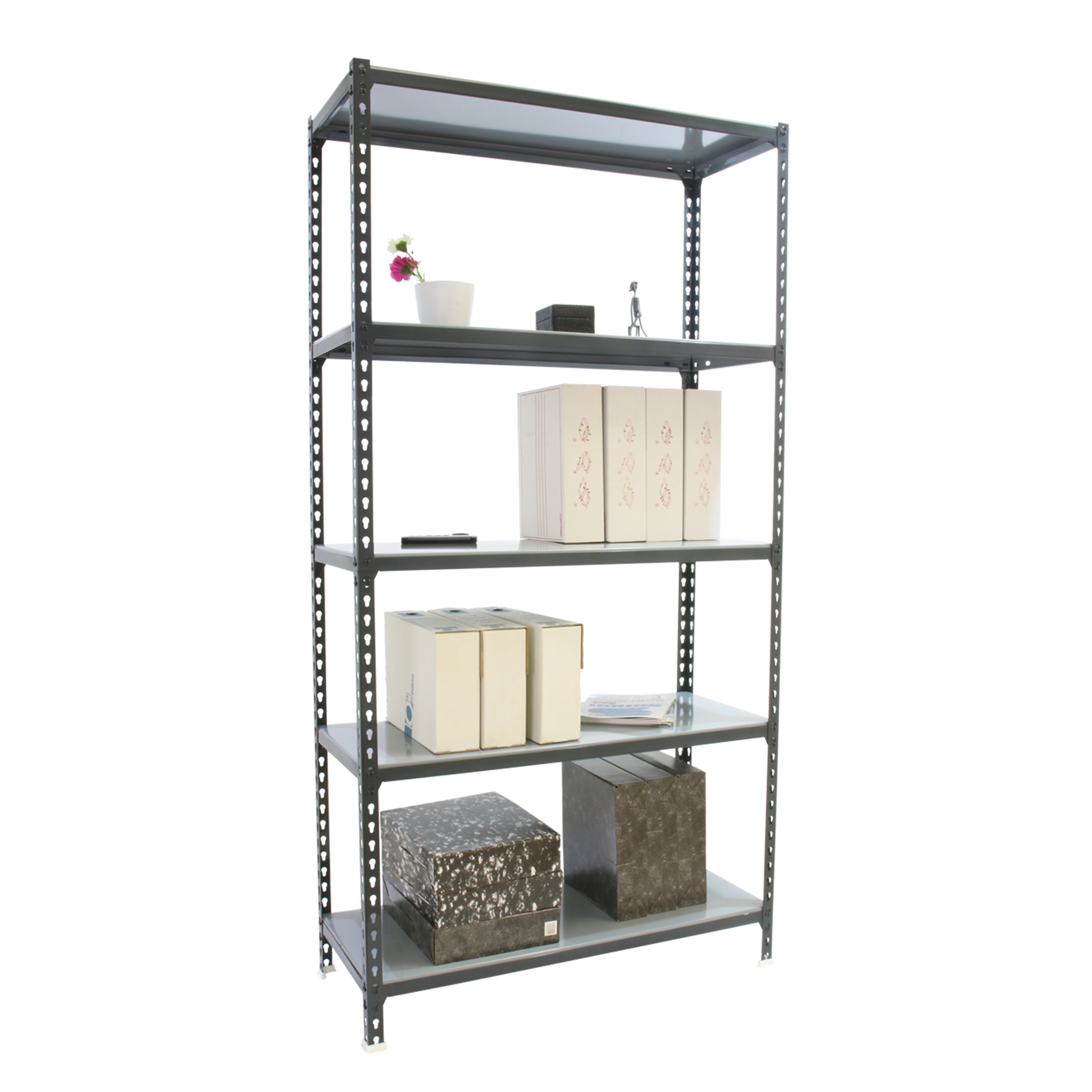 Estante Metálica Simonclick Superplus 5 Prateleiras - 110x200x50 cm Antracite / Cinzento-3