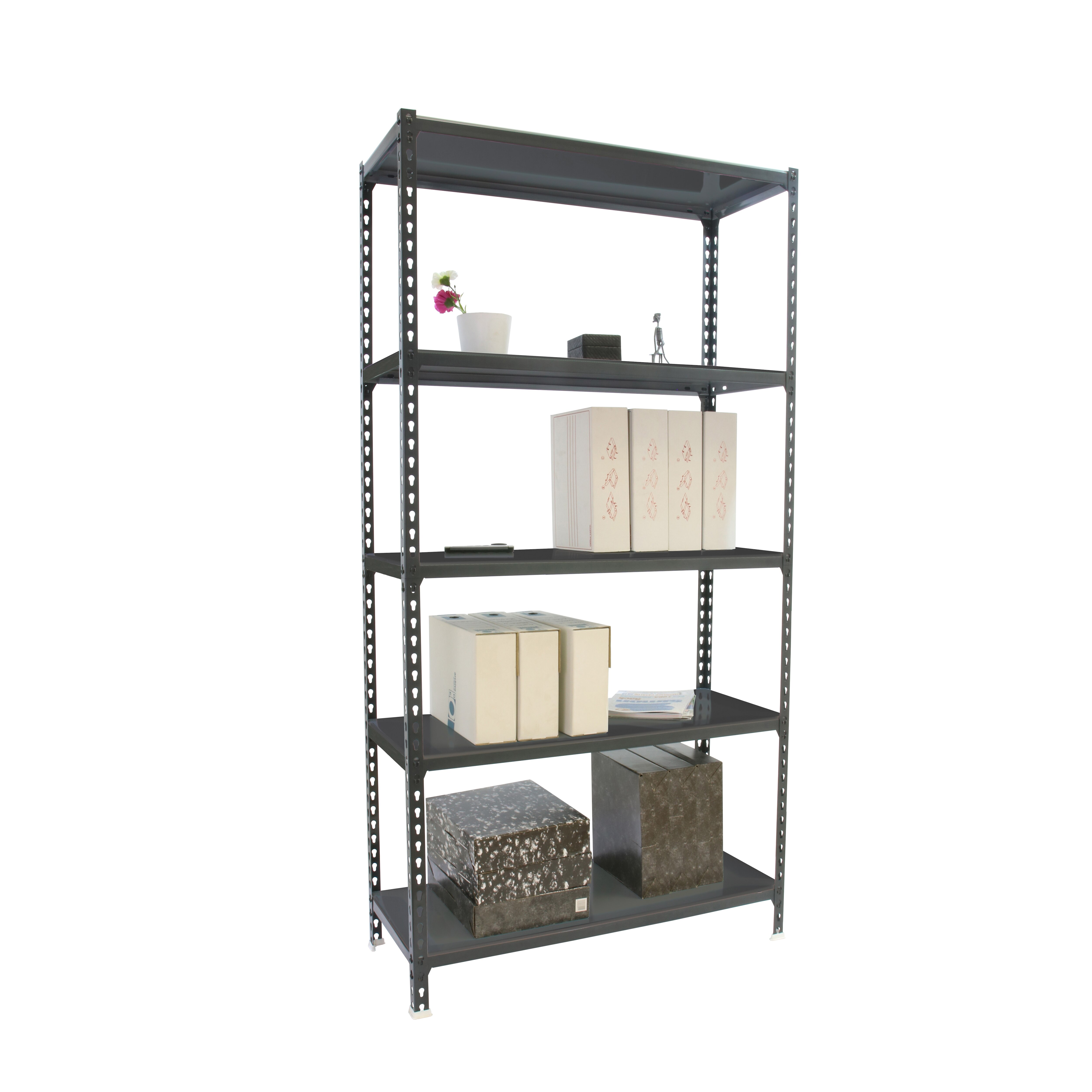 Estante Metálica Simonclick Megaplus 5 Prateleiras - 120x200x40 cm Antracite / Cinzento-3