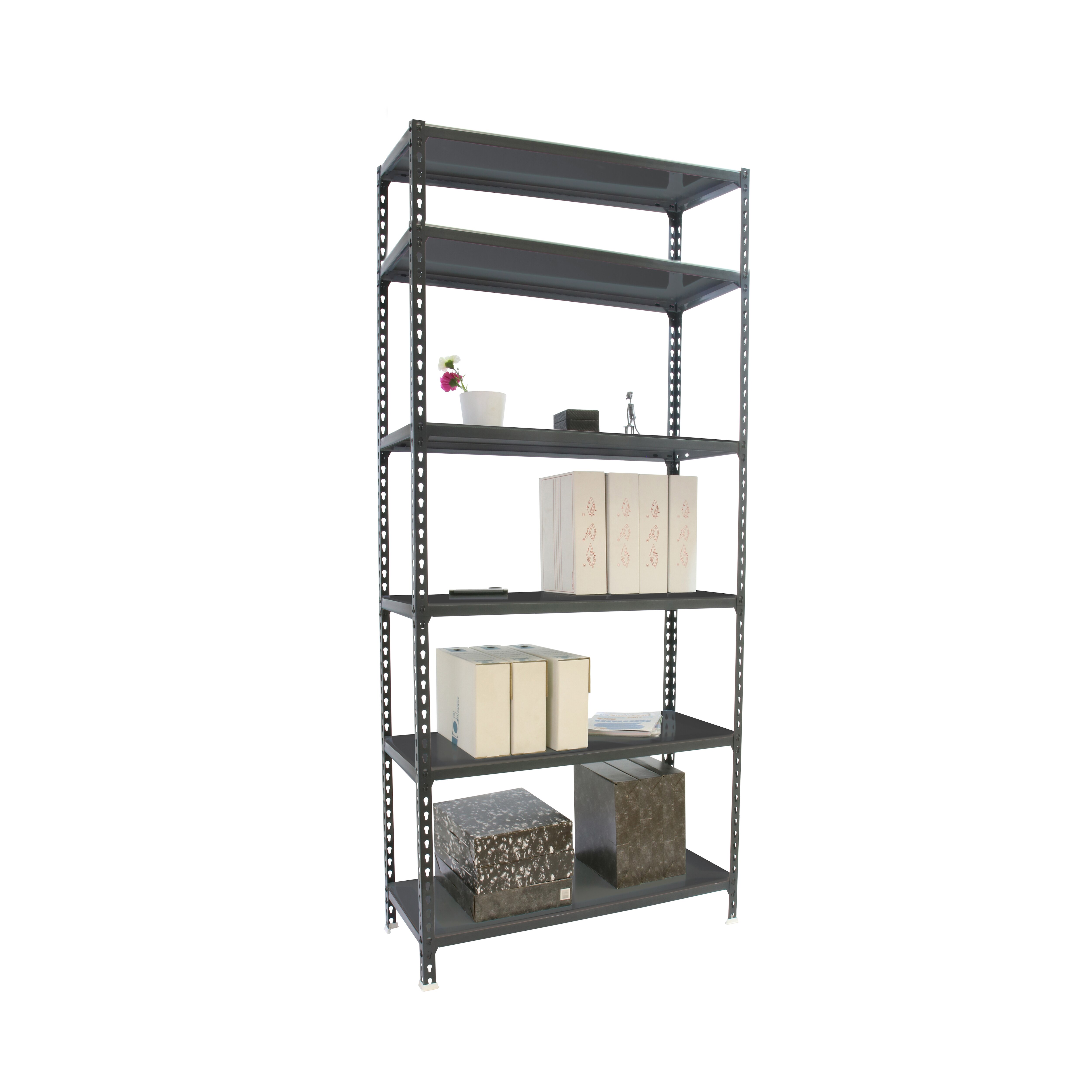 Estante Metálica Simonclick Megaplus 6 Prateleiras - 120x250x40 cm Antracite / Cinzento-3