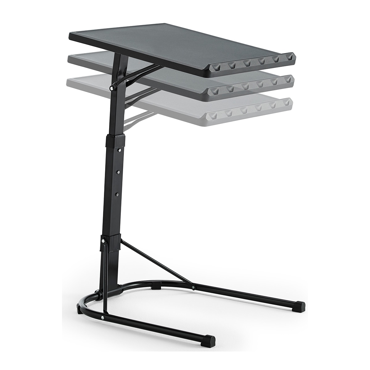 Mesa Auxiliar Plegable con Altura Ajustable Negro-2