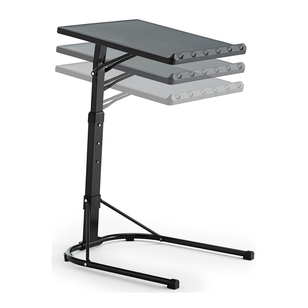 Mesa Auxiliar Dobrável com Altura Ajustável Preto-2