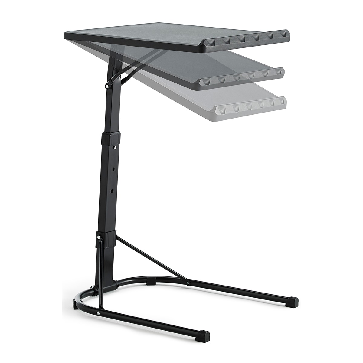 Mesa Auxiliar Dobrável com Altura Ajustável Preto-3