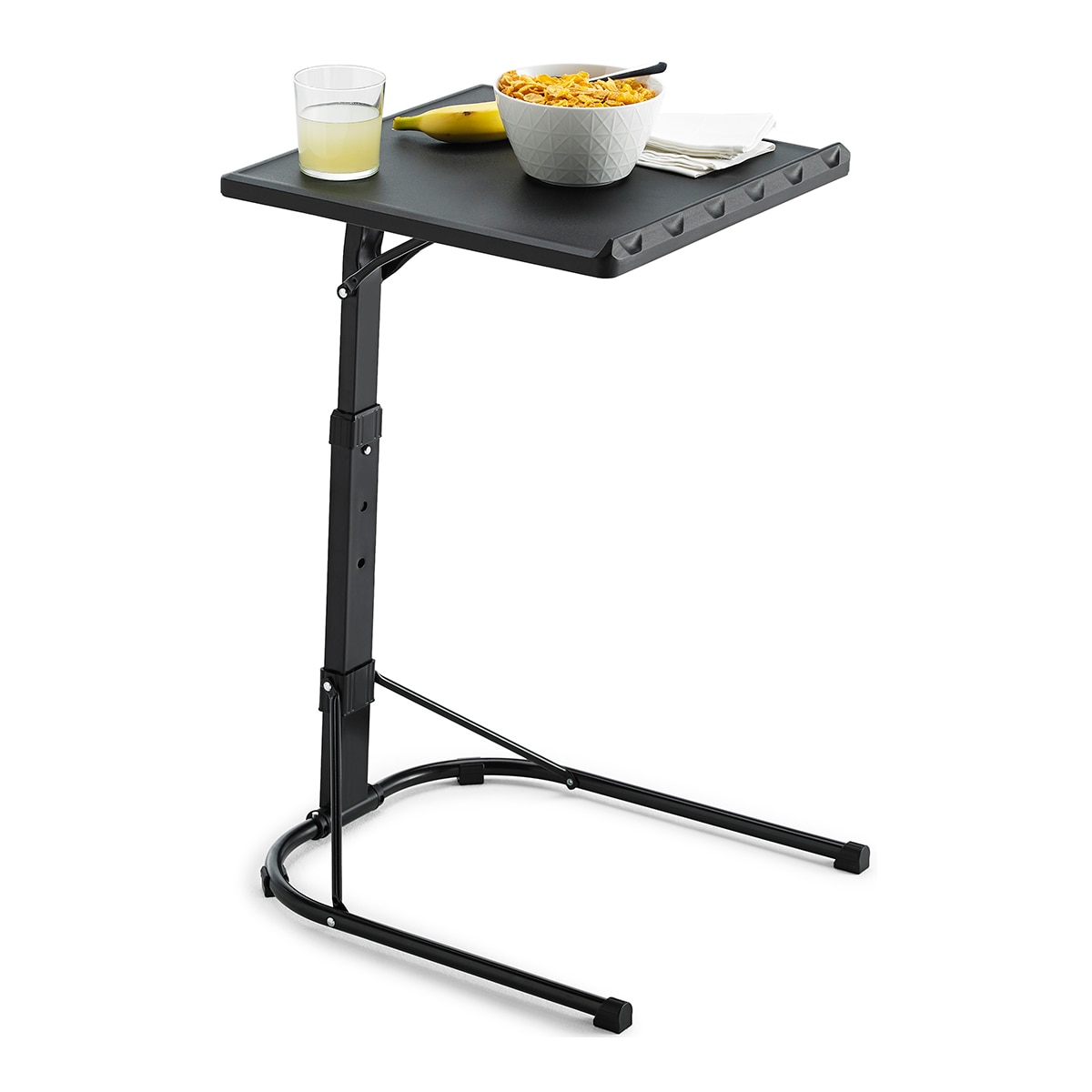 Mesa Auxiliar Plegable con Altura Ajustable Negro-12