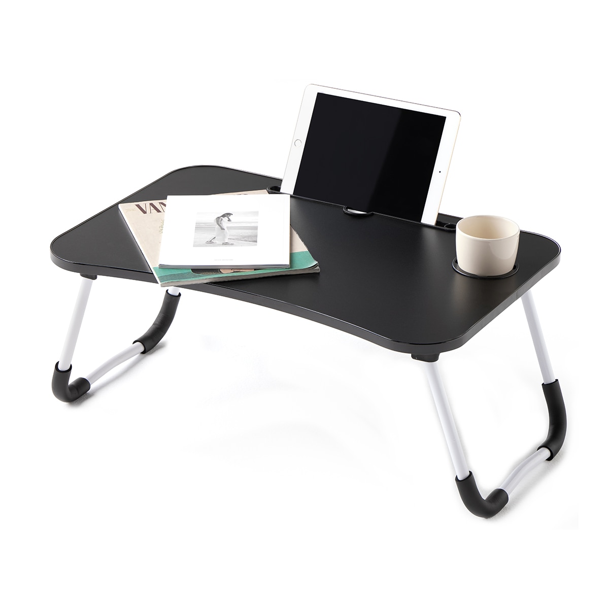 Mesa Auxiliar Portátil Plegable Basic Negro-2